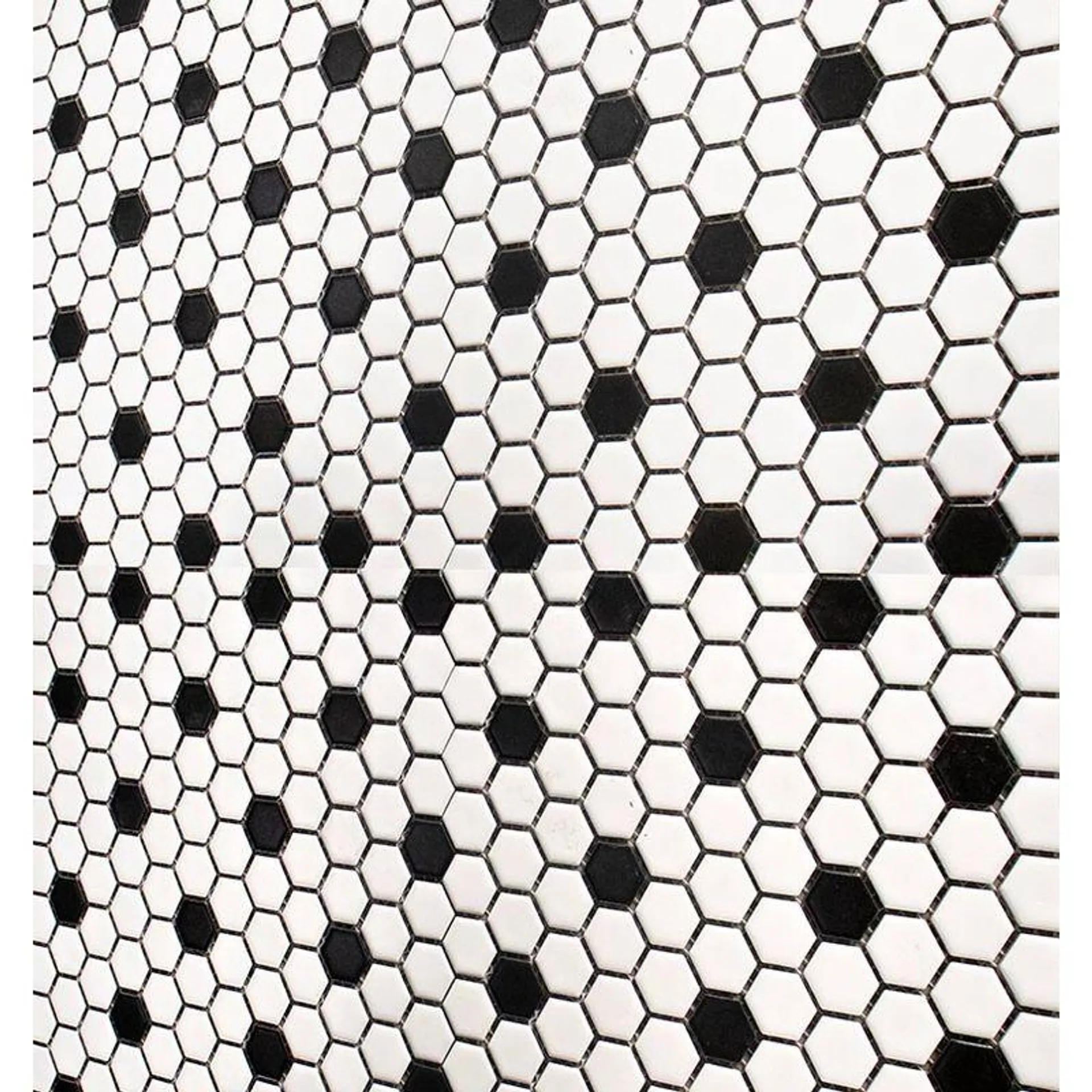 Decorados Para Pisos Estilo Mosaico Hexa District 26x30 Mix Blanco Negro