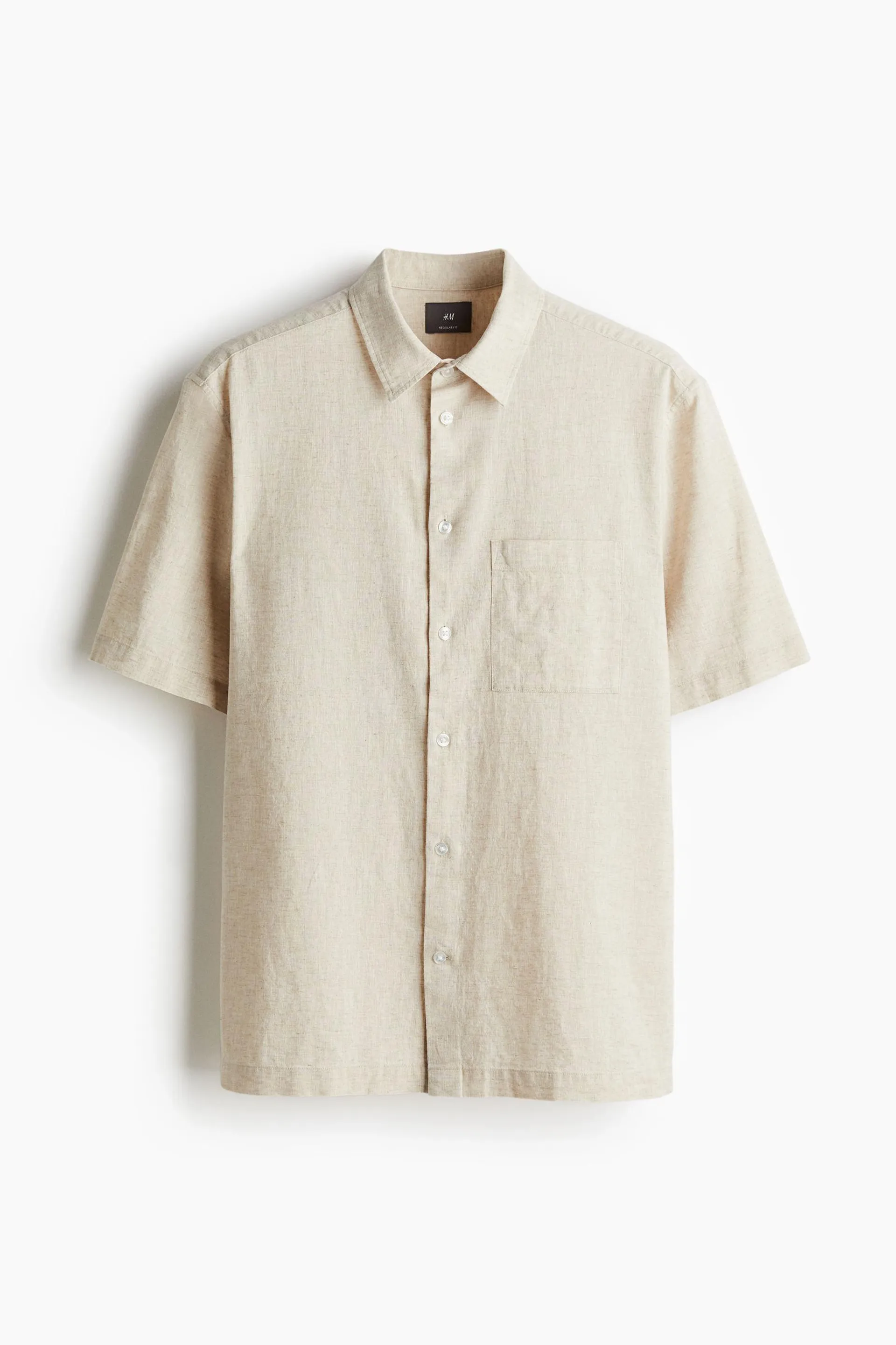 Camisa en mezcla de lino Regular Fit