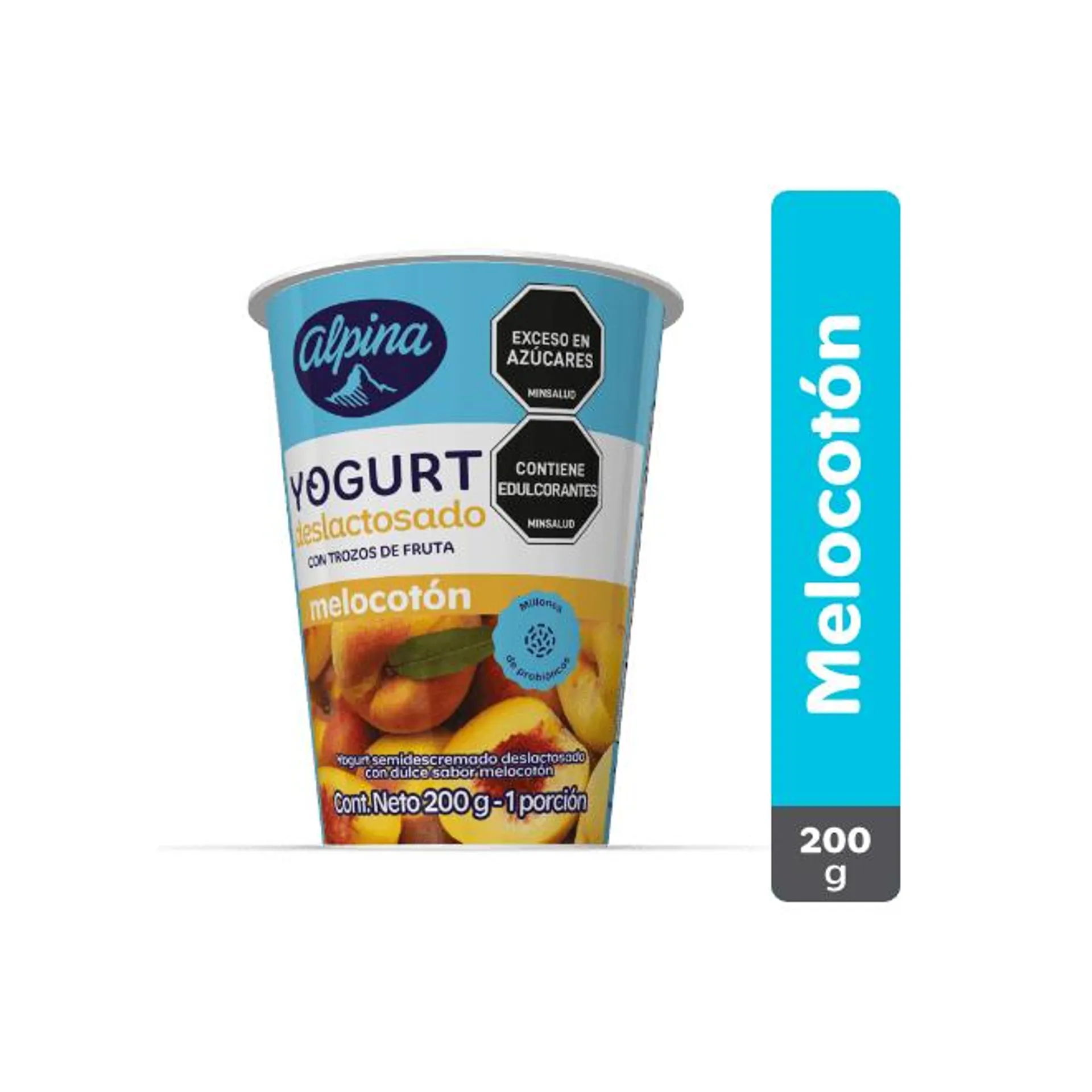 Yogurt Deslactosado Alpina Melocotón Vaso 200 g