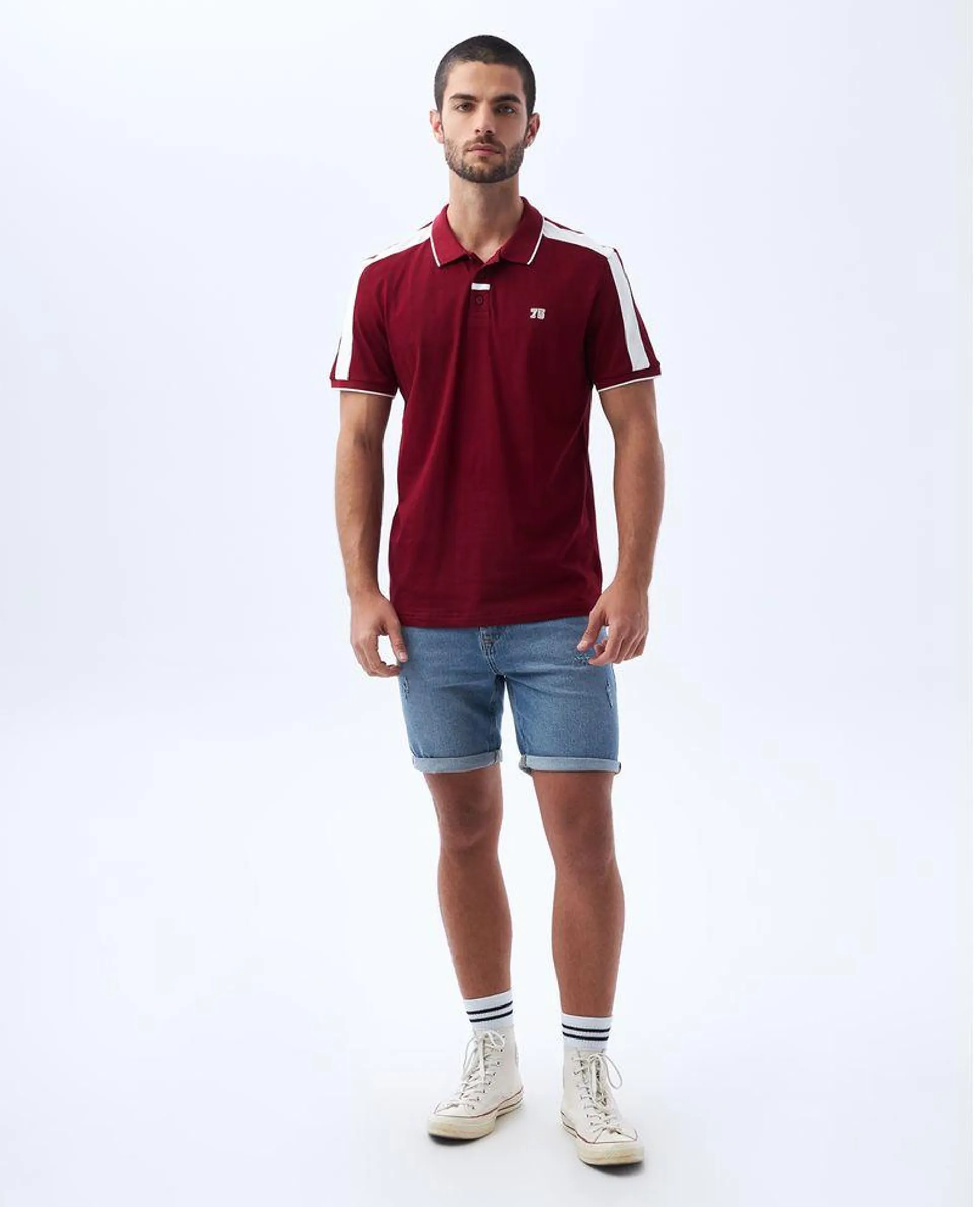 Polo con aplique bordado para hombre