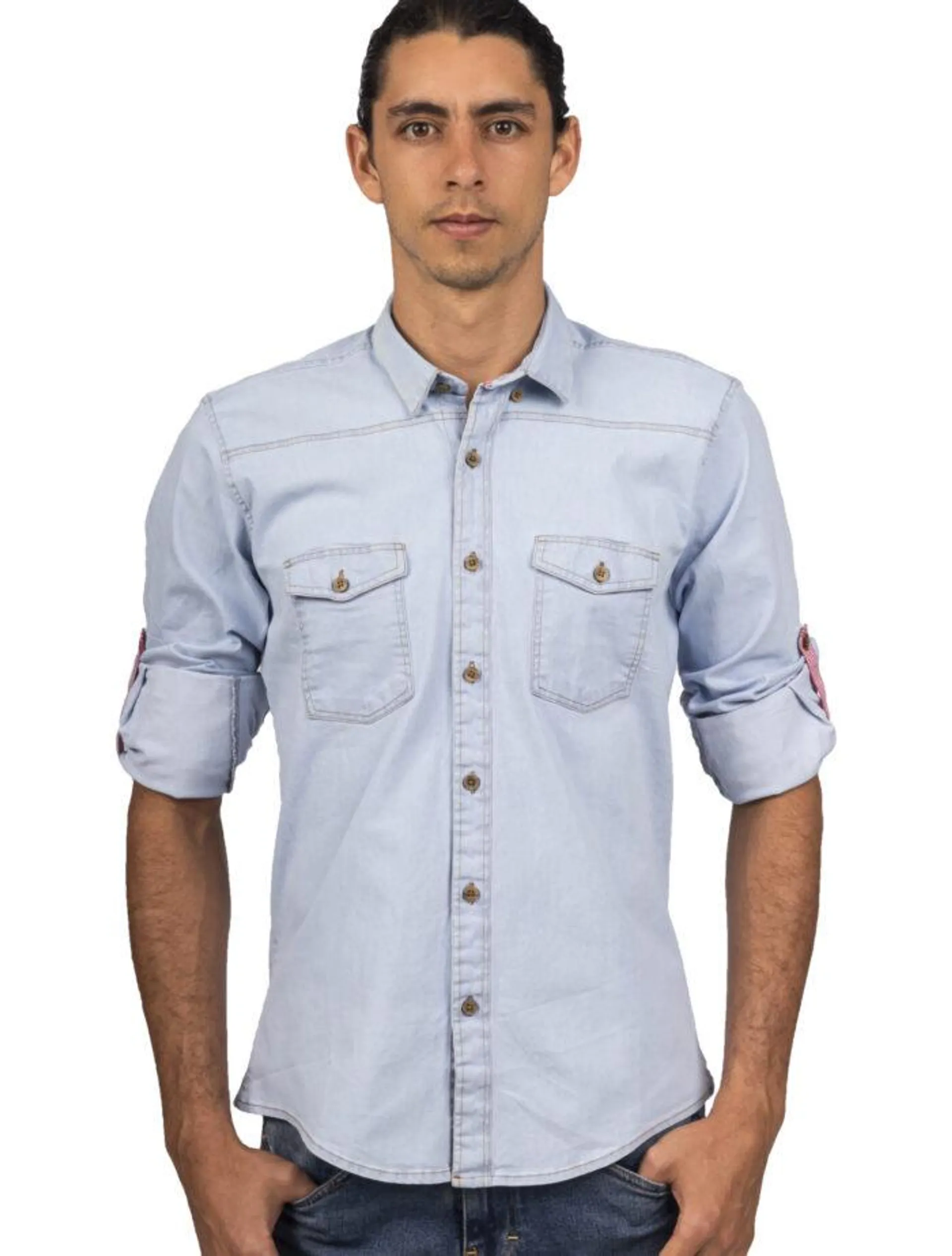 Camisa Índigo Azul Claro – Moldería Slim