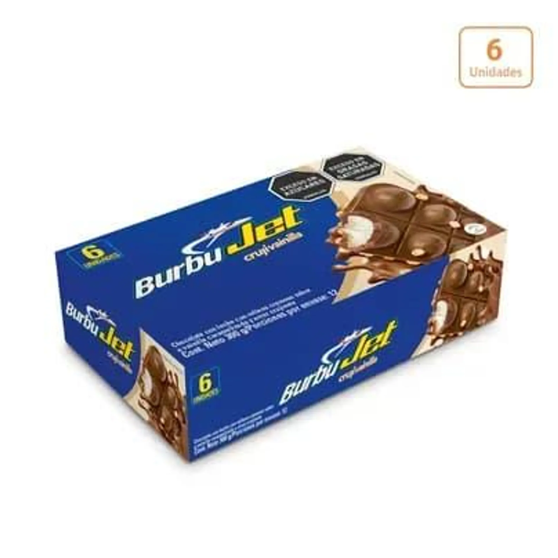 Chocolatina BurbuJet Cruji Vainilla x 6 unds x 50g c/u