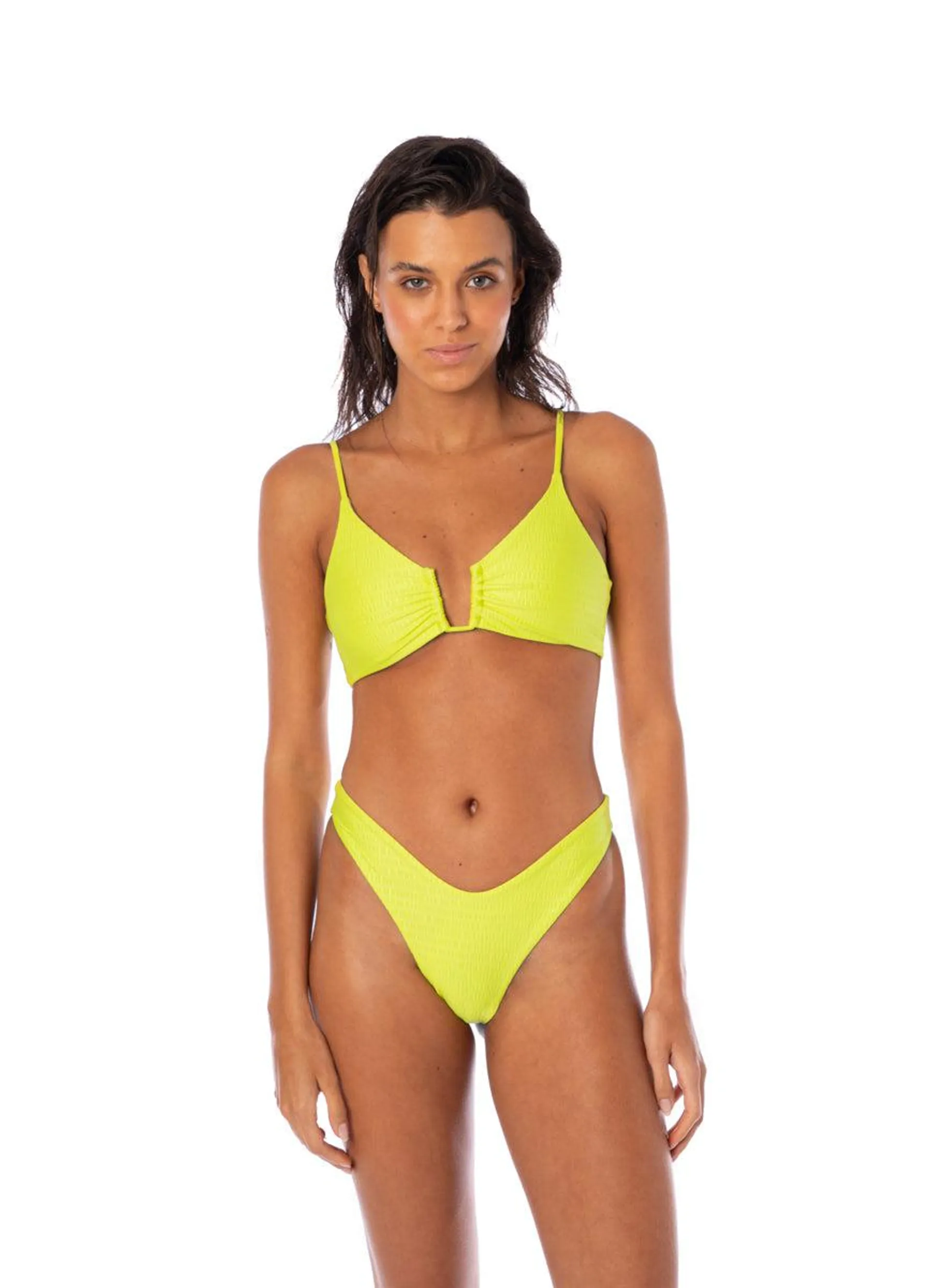 Lime Green Bia U Wire Bralette Bikini Top