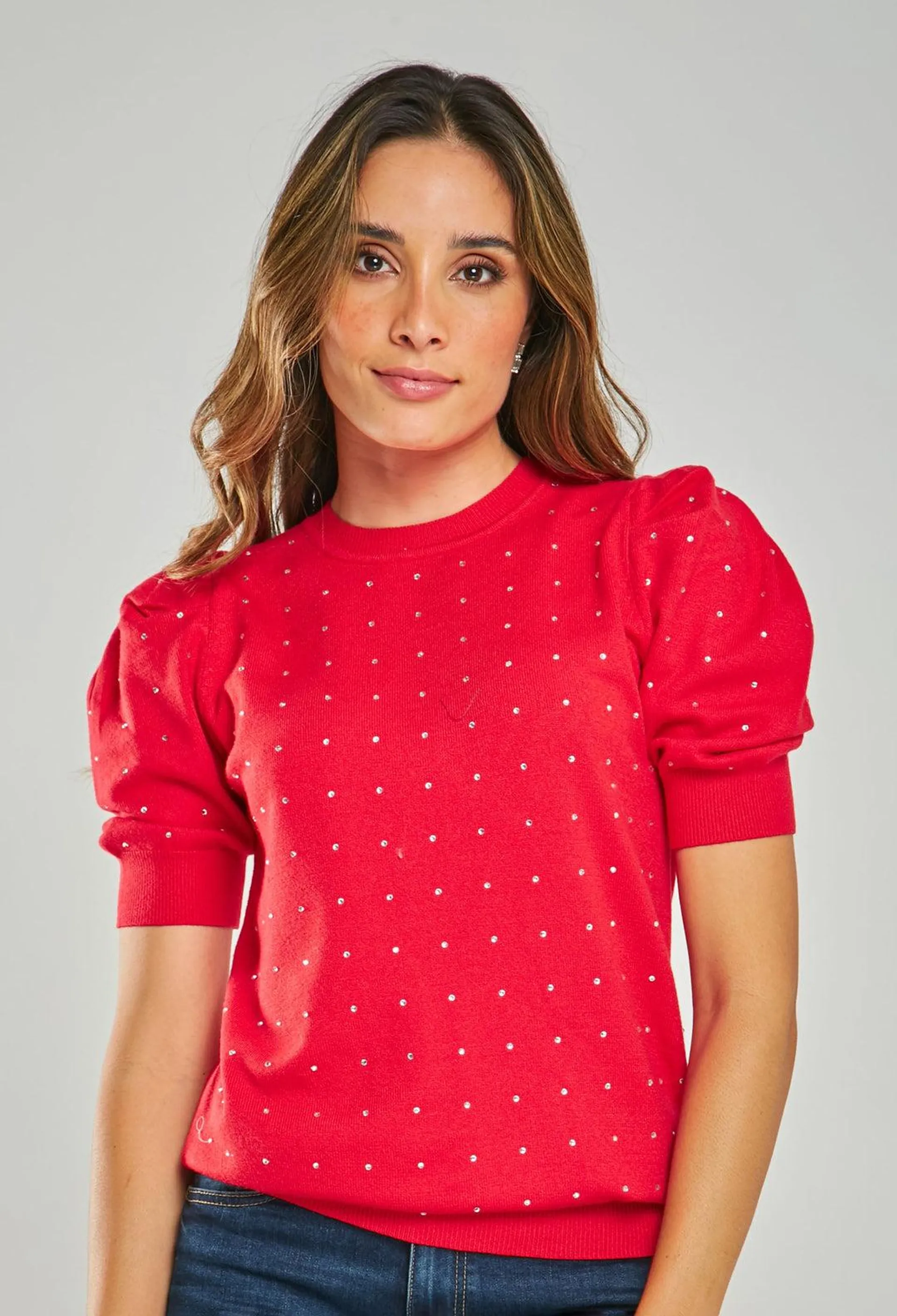 Blusa Tejida Piedras Mujer - SALE