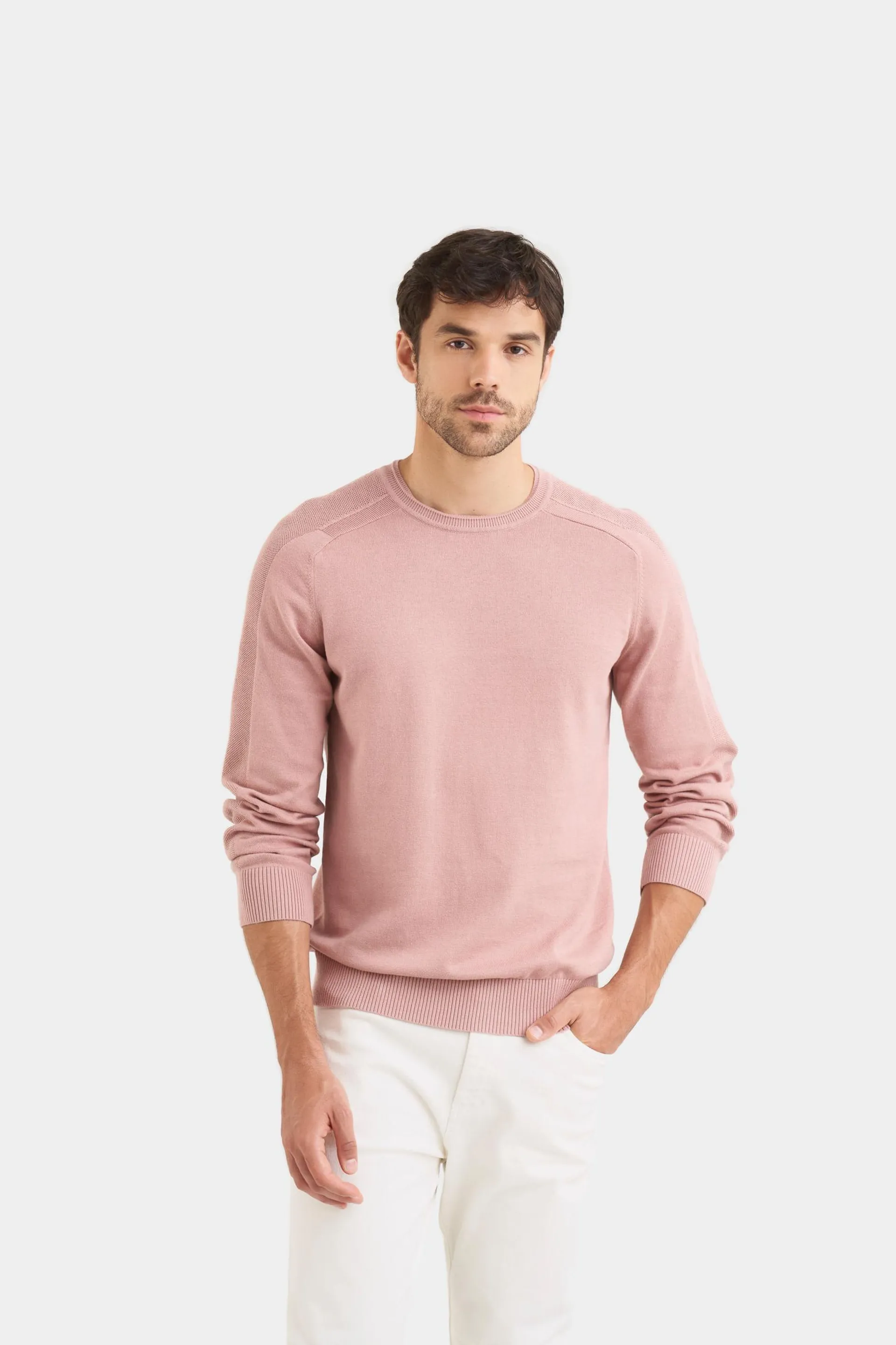 Sweater tejido en algodón para hombre manga ranglan