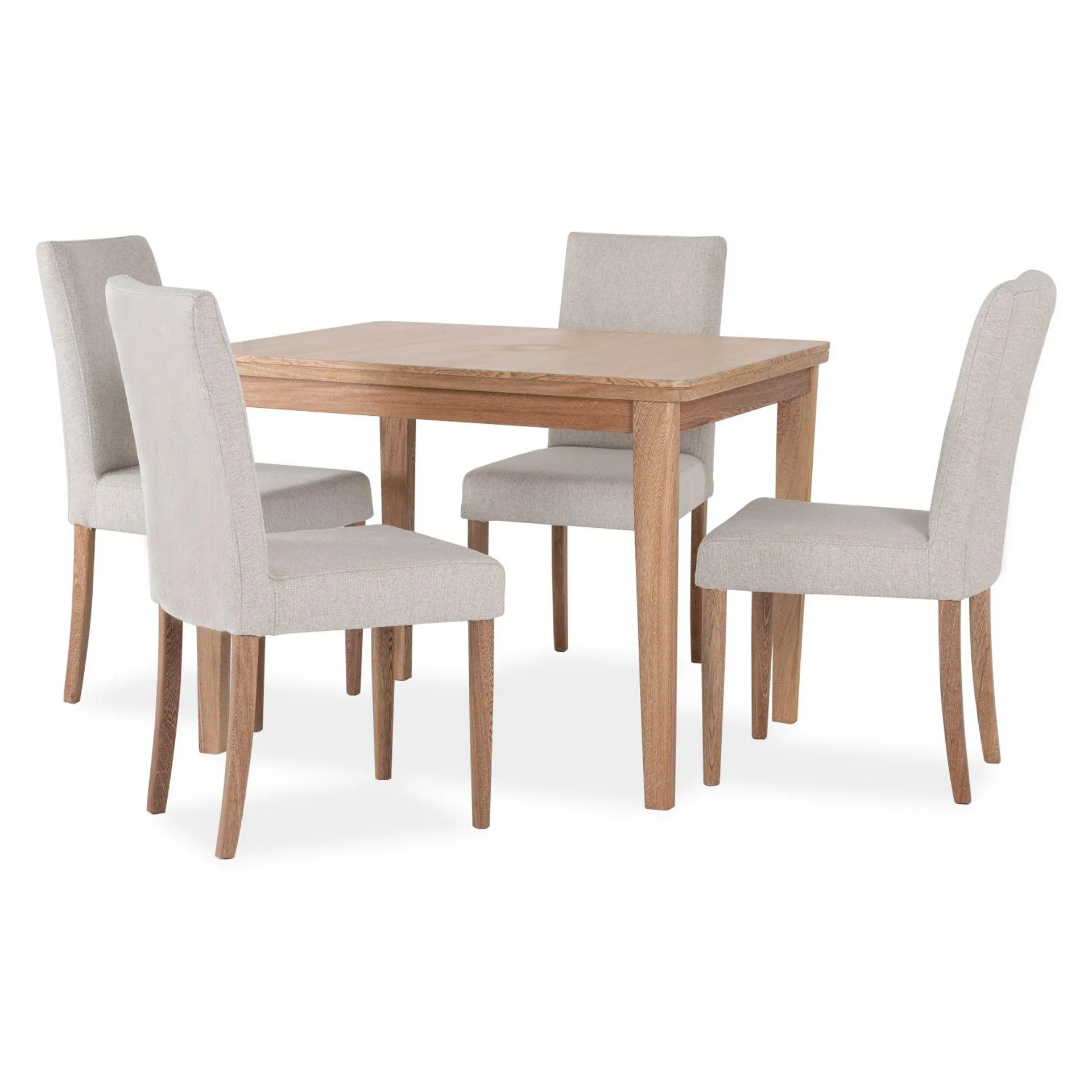 Comedor 4 Puestos Line Lino Verona Beige, Natural 4 Sillas