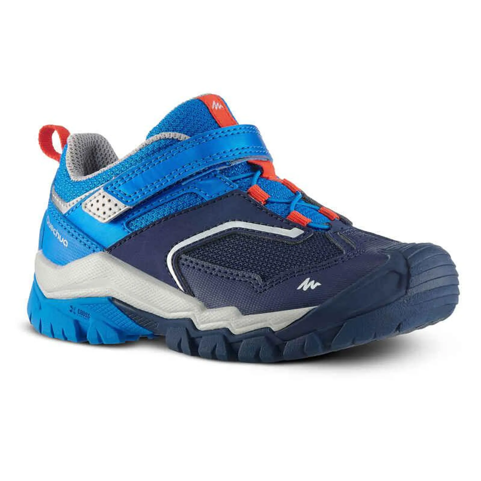 Zapatos con velcro de senderismo para Niños Quechua Crossrock azul