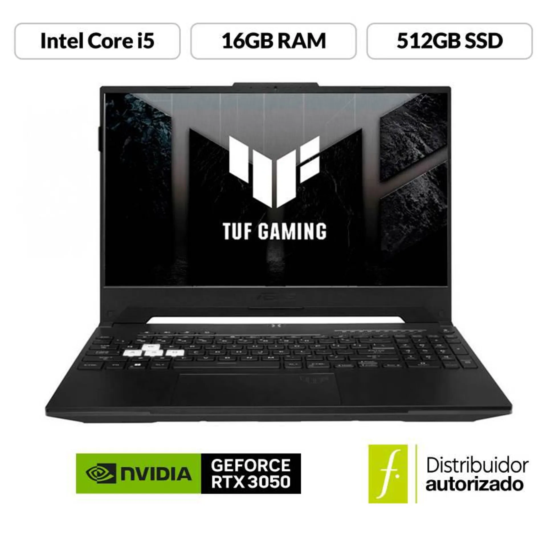 Portátil Gamer Asus TUF Dash F15 | GeForce Rtx 3050 | Intel Core i5 | 16GB RAM | 512GB SSD Almacenamiento | Windows 11 | 15.6 pulgadas | FX517ZC | Computador Portátil + Game Pass