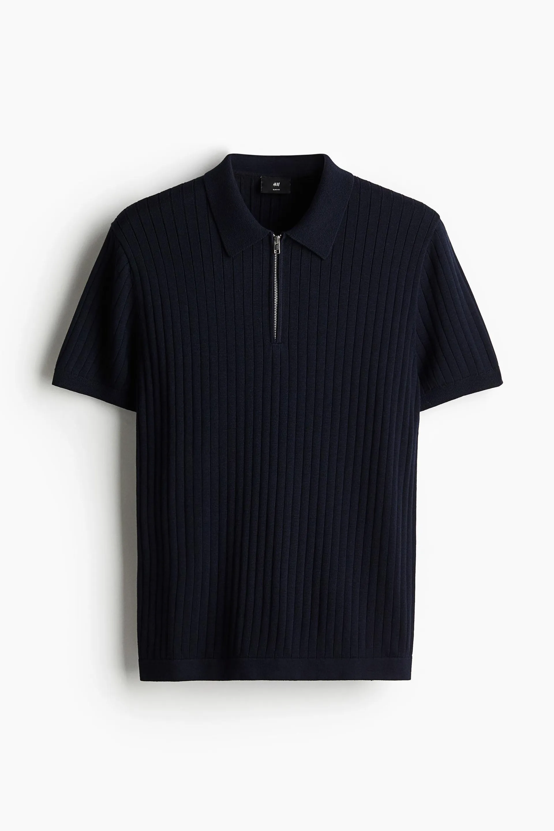 Camiseta estilo polo en tejido acanalado Slim Fit