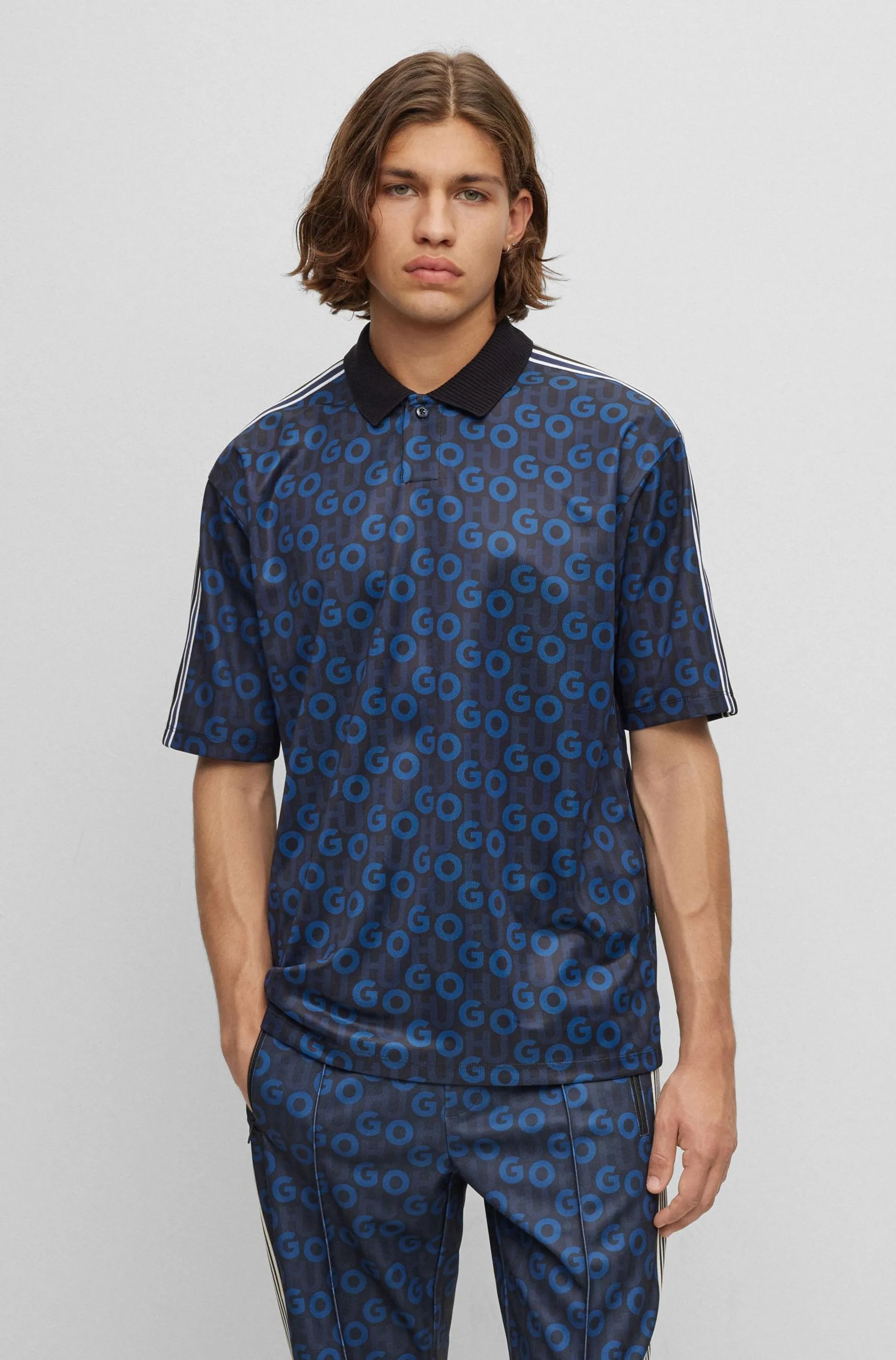 Polo Relaxed Fit Con Estampados Hombre