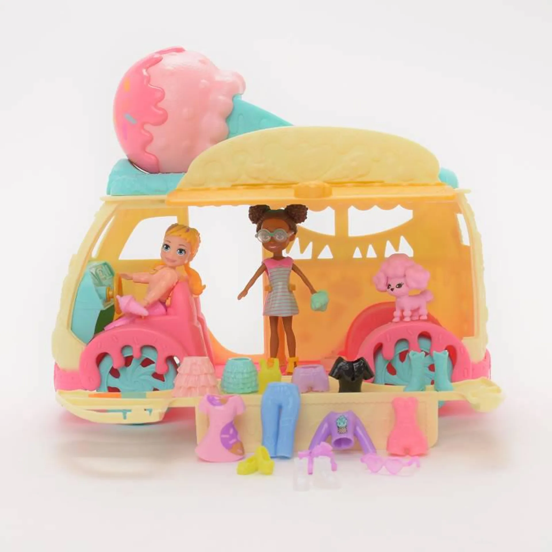 Set de Juego Polly Pocket Foodtruck de Helados y accesorios