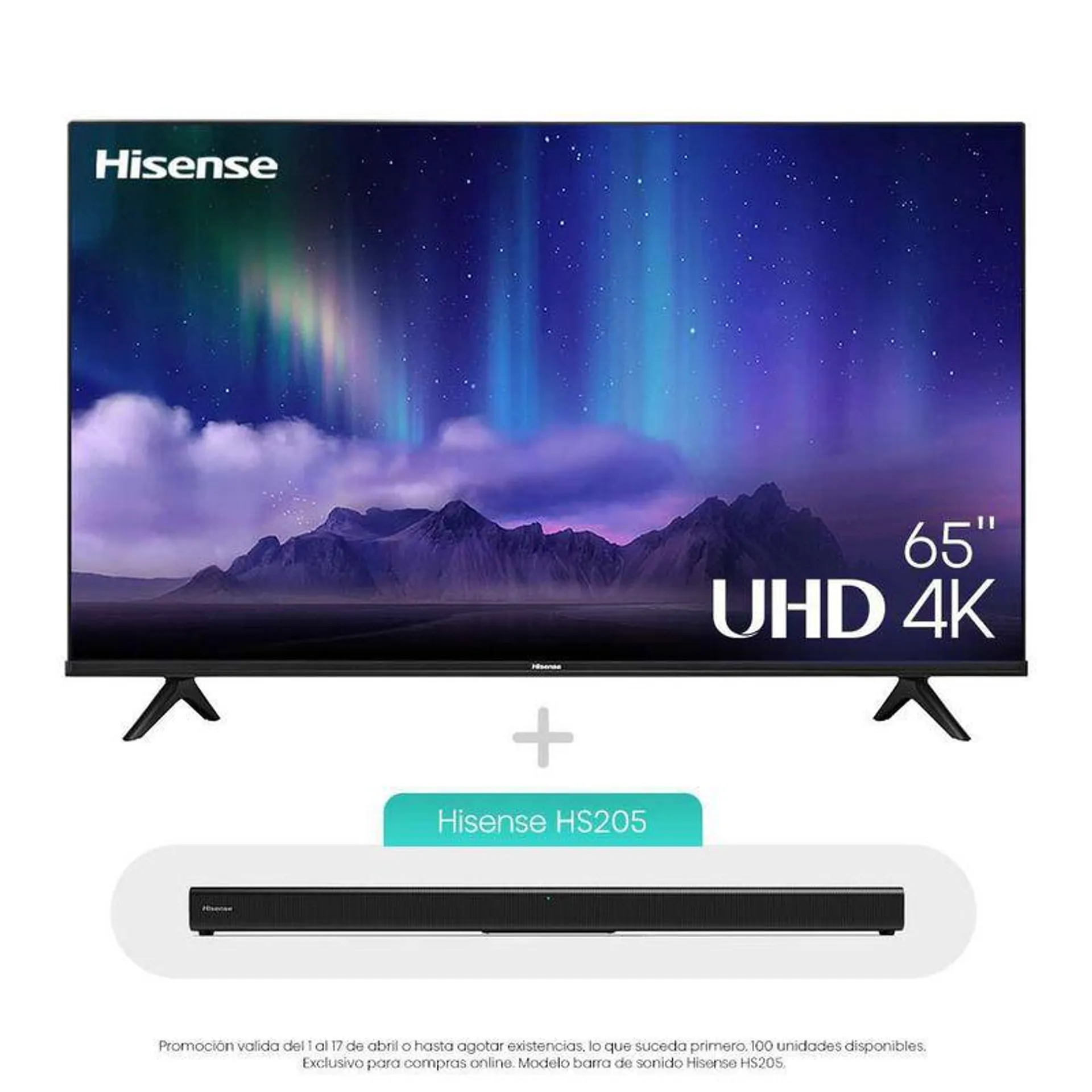 Televisor HISENSE 65 Pulgadas LED Uhd4K Smart TV 65A6HV