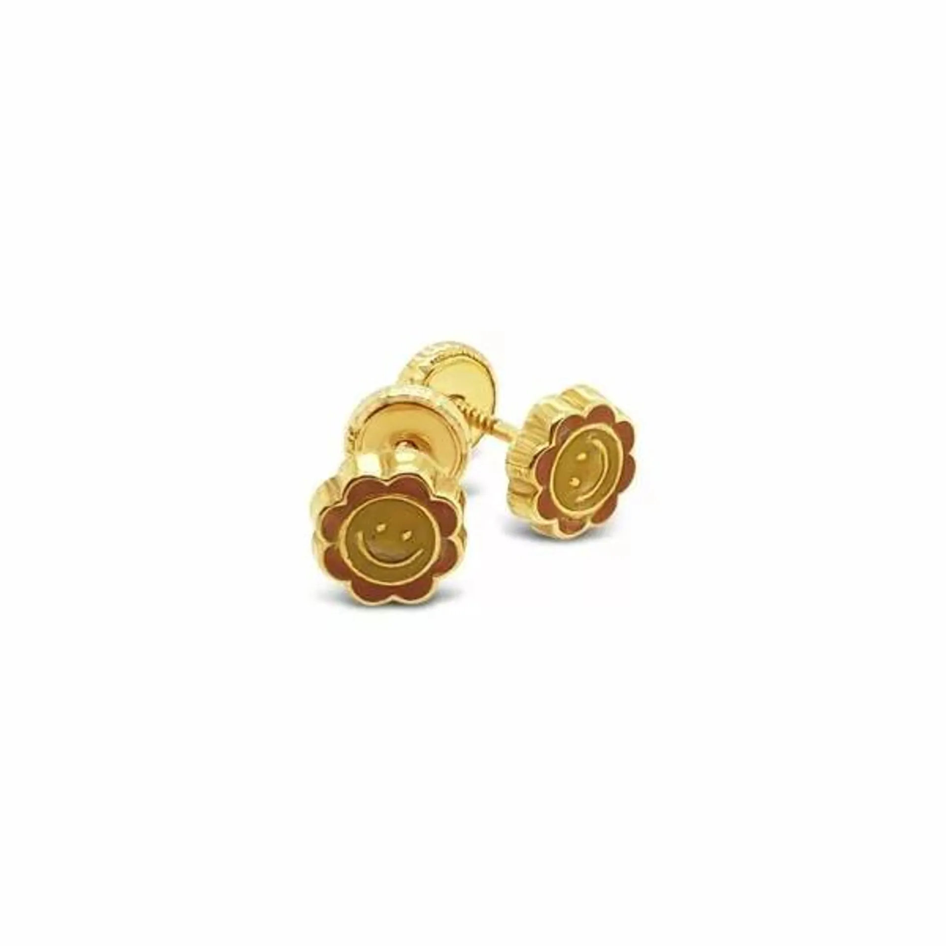 Aretes topos florecitas Bauer Bebé / Niña oro amarillo 18K