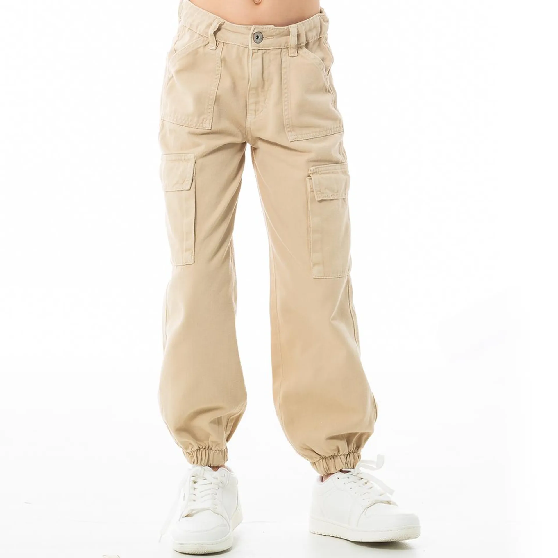 CARGO PANTS WITH TAPERED LEG FOR GIRLS