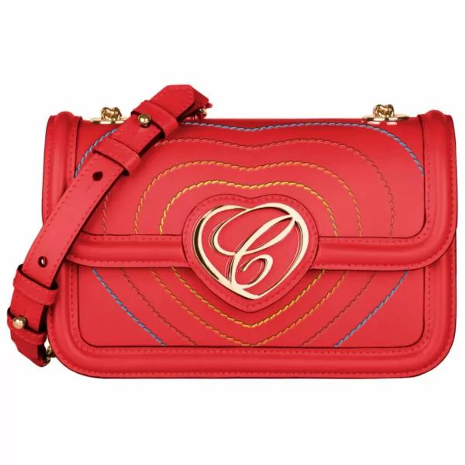 Cartera chopard happy hearts cuero rojo – rainbow