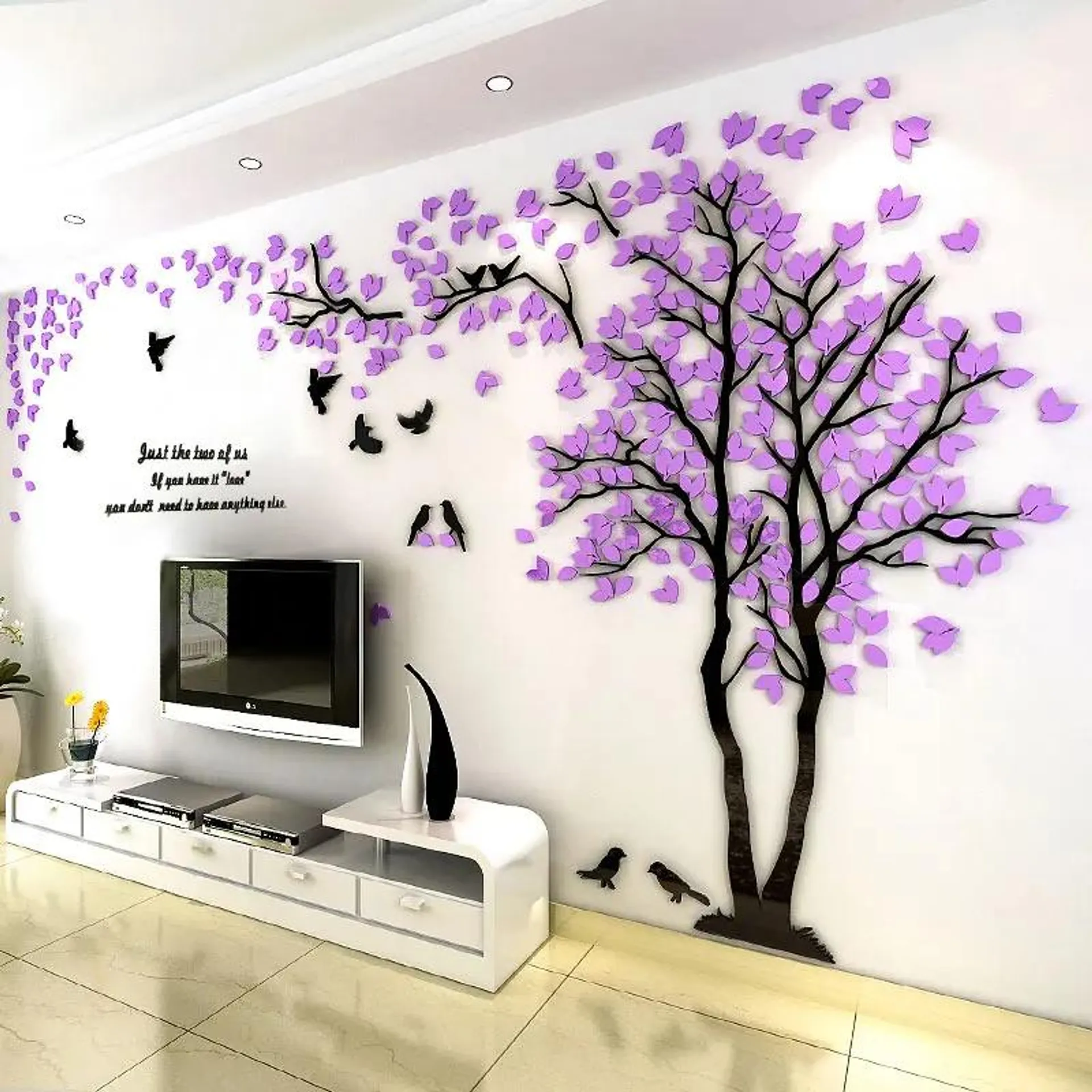 3D Tree Wall Art Wall Stickers Removable Vinyl Decal Mural TV Background Home Decor