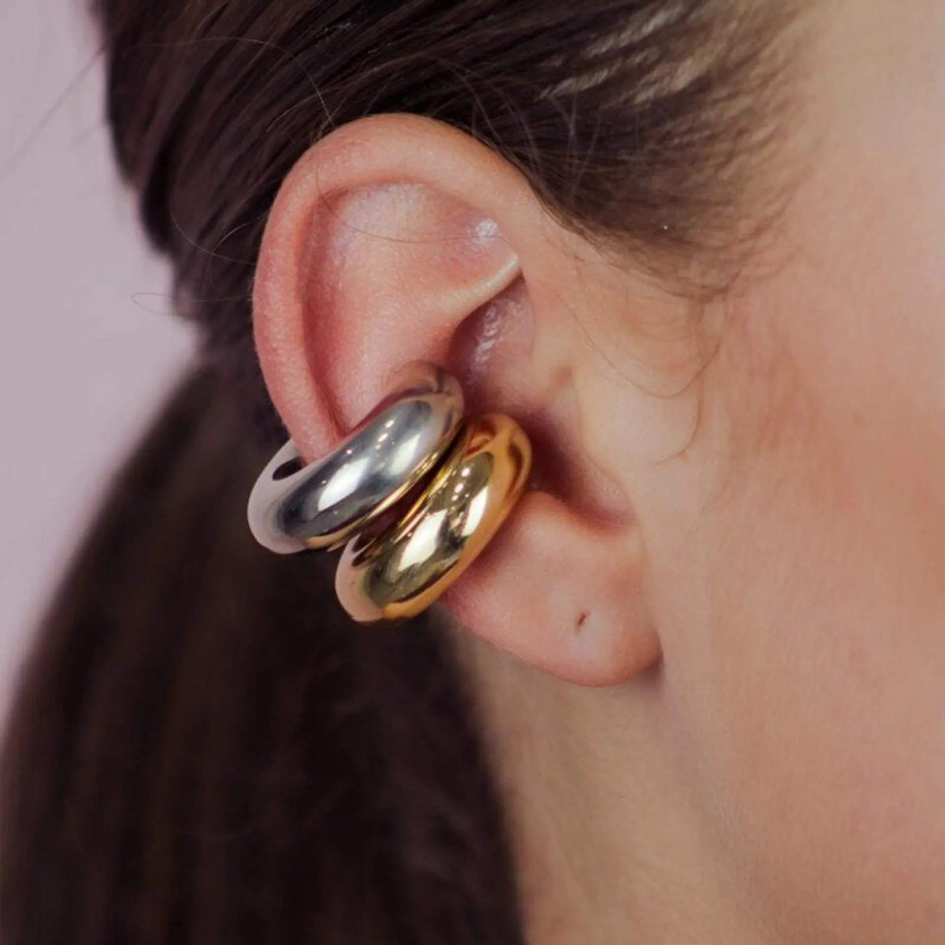 EAR CURF PLATEADO-DORADO