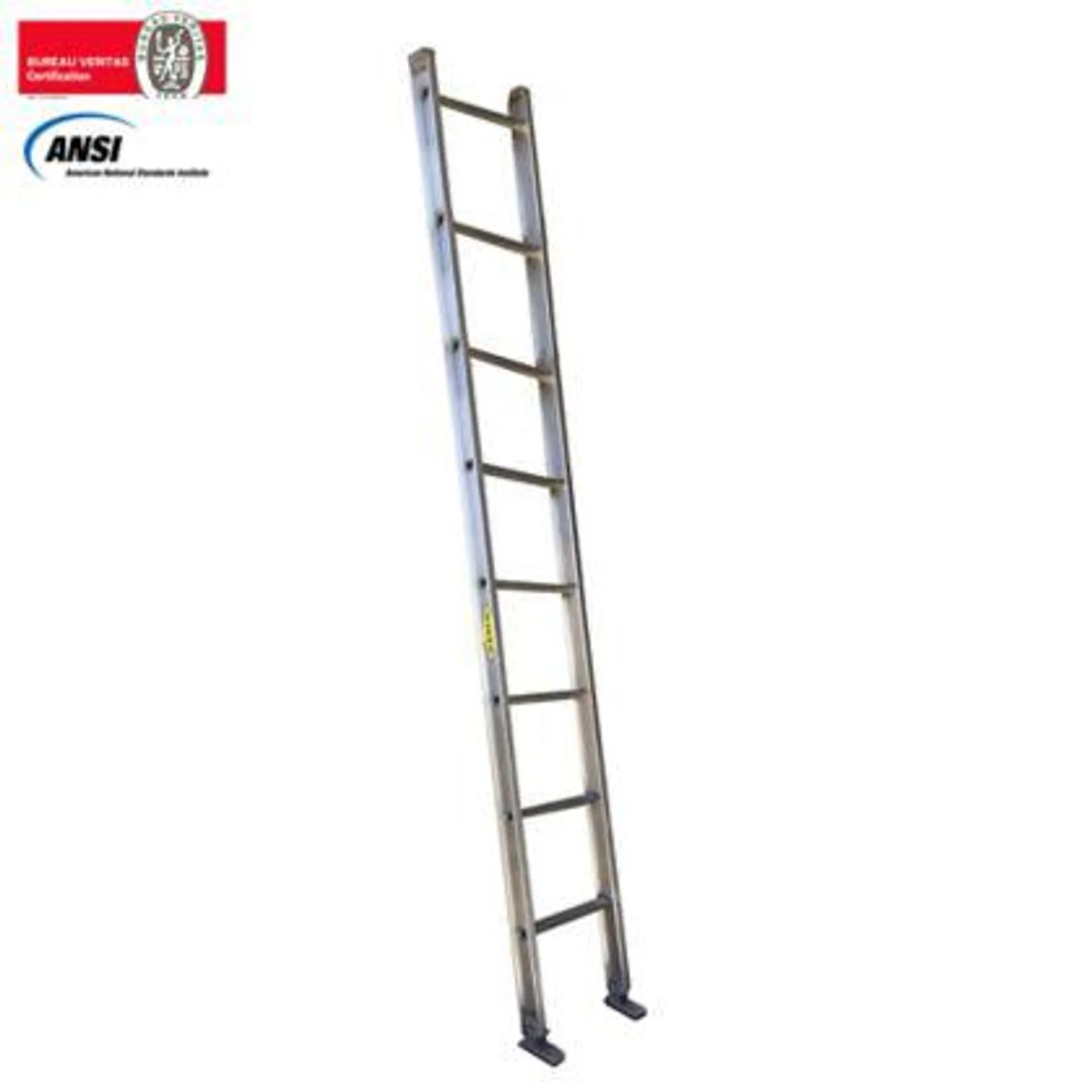 Escalera Certificada de Pared Aluminio 8 Pasos 2,50 Metros de 136 Kilogramos de Resistencia