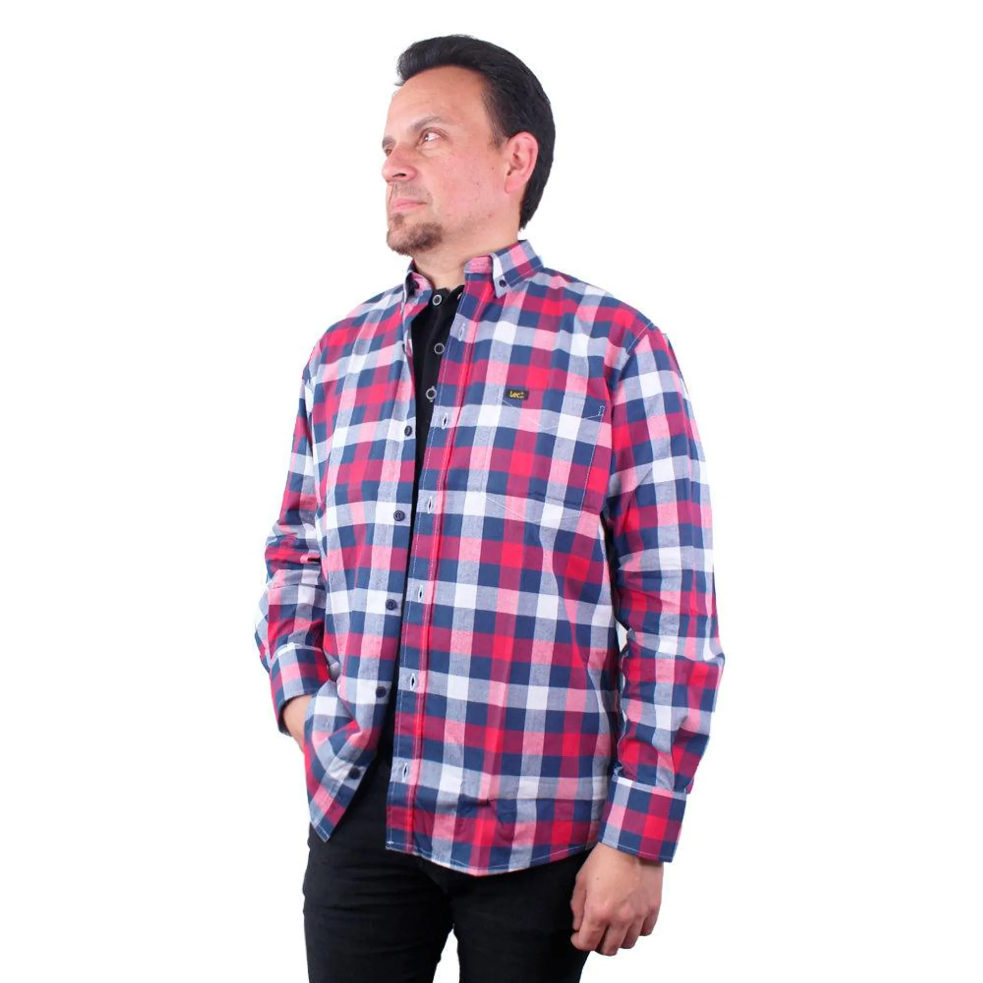 Camisa Cuadros Hombre Lec Lee Vinotinto