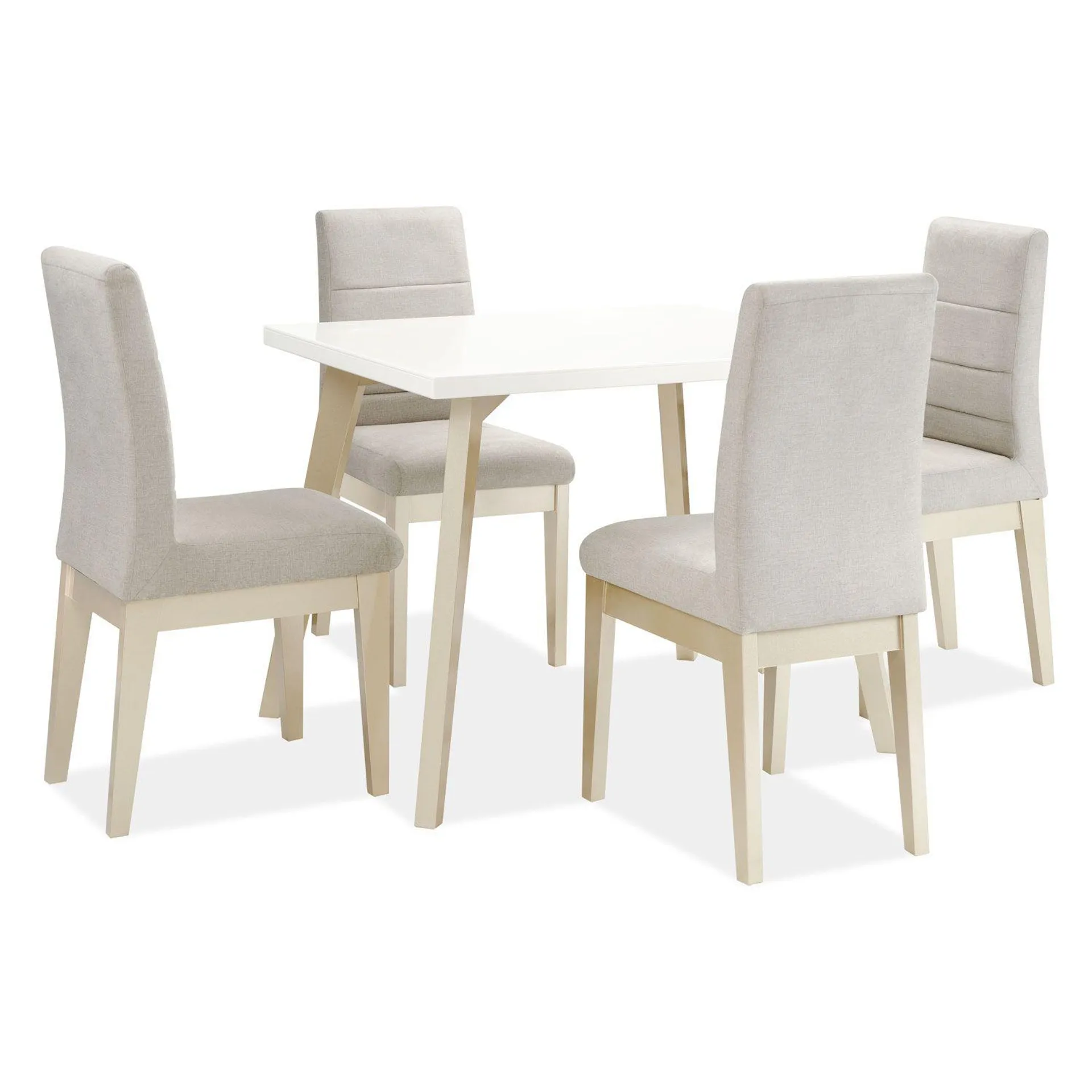 Comedor 4 Puestos Megan Velvet Anika Sand, Champaña