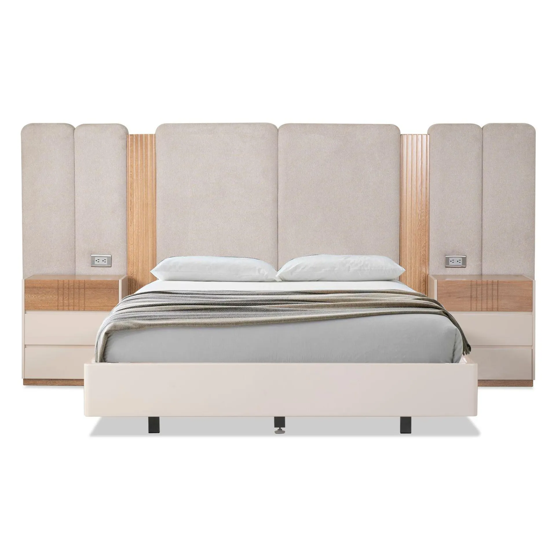 Cama Queen Evans Lino Almendra, Natural