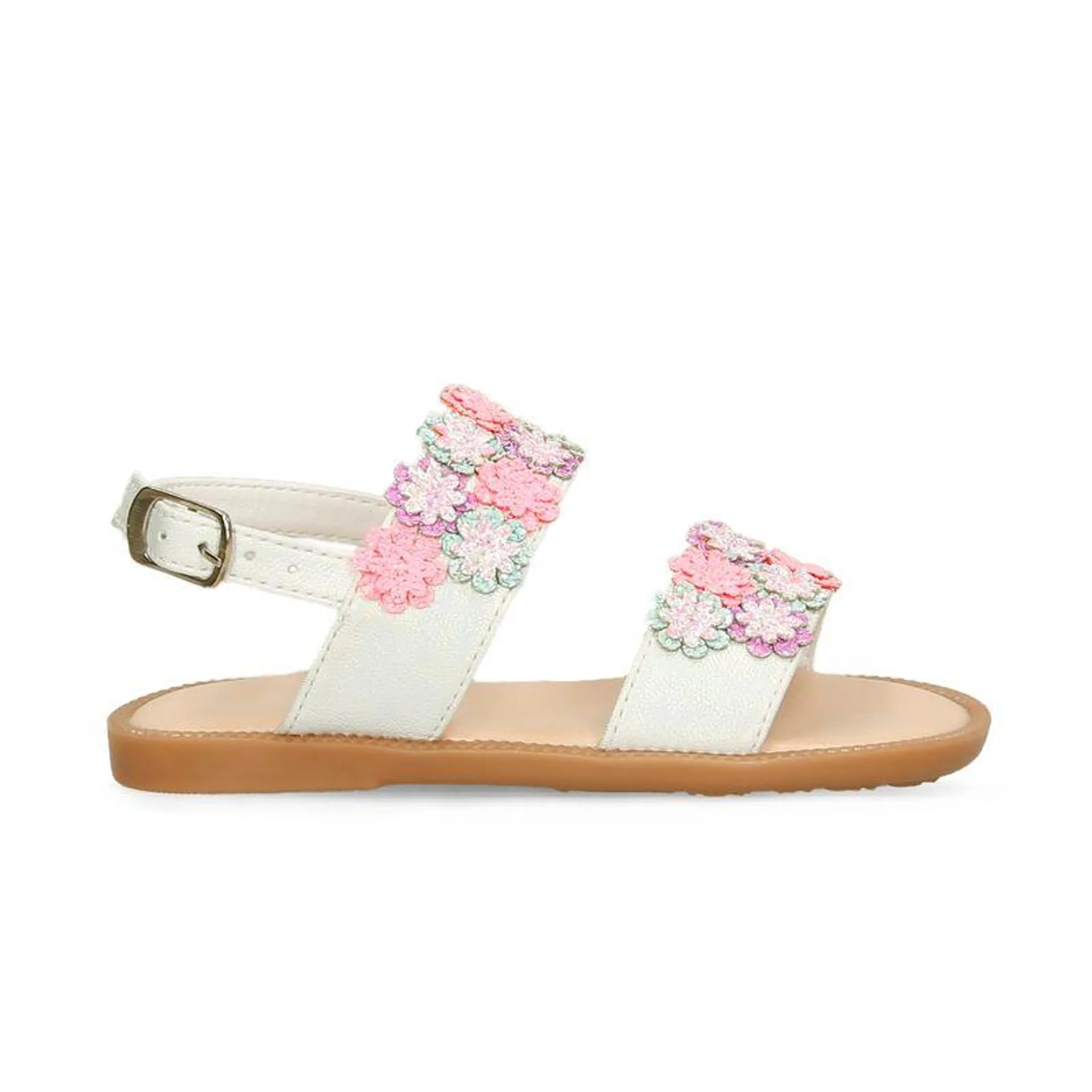 Sandalias Blanco-Multicolor Bubblegummers Rosa Niña