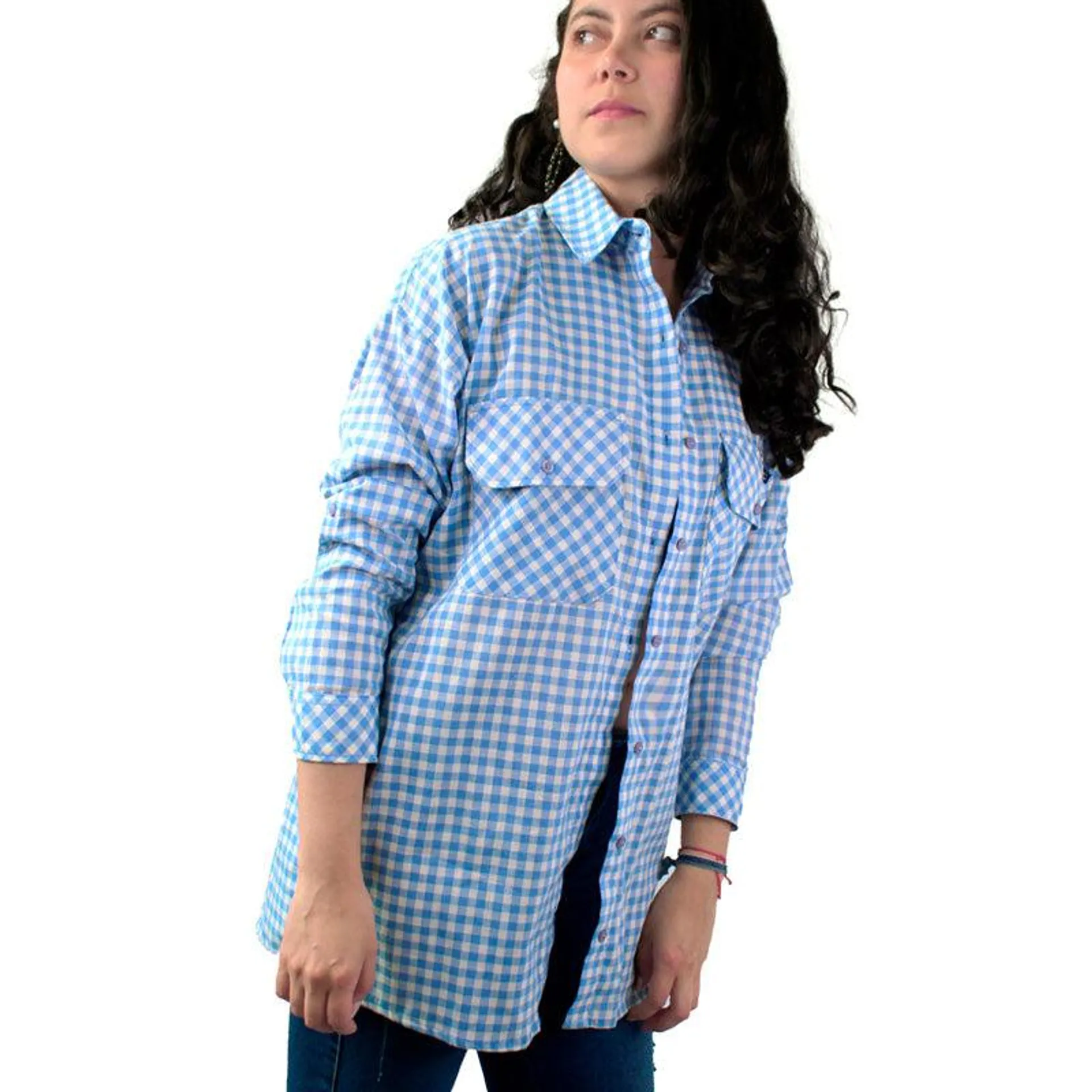 Camisa Leñadora Para Mujer Lec Lee Azul Hortencia