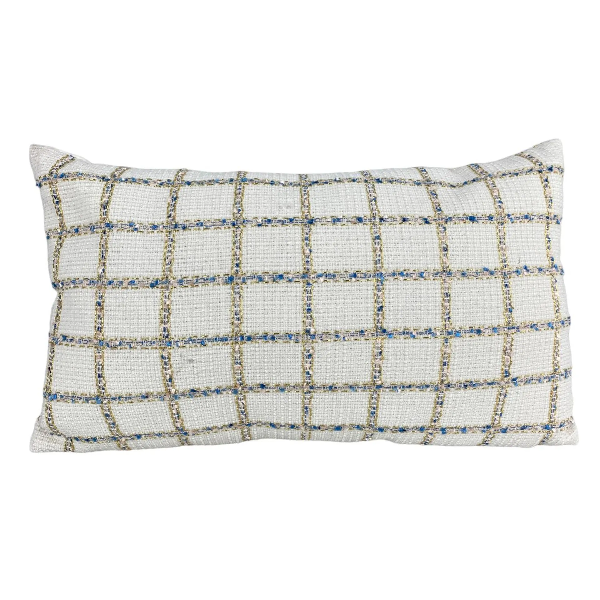 Cojín 50X30 Blanco, Oro Line Blue