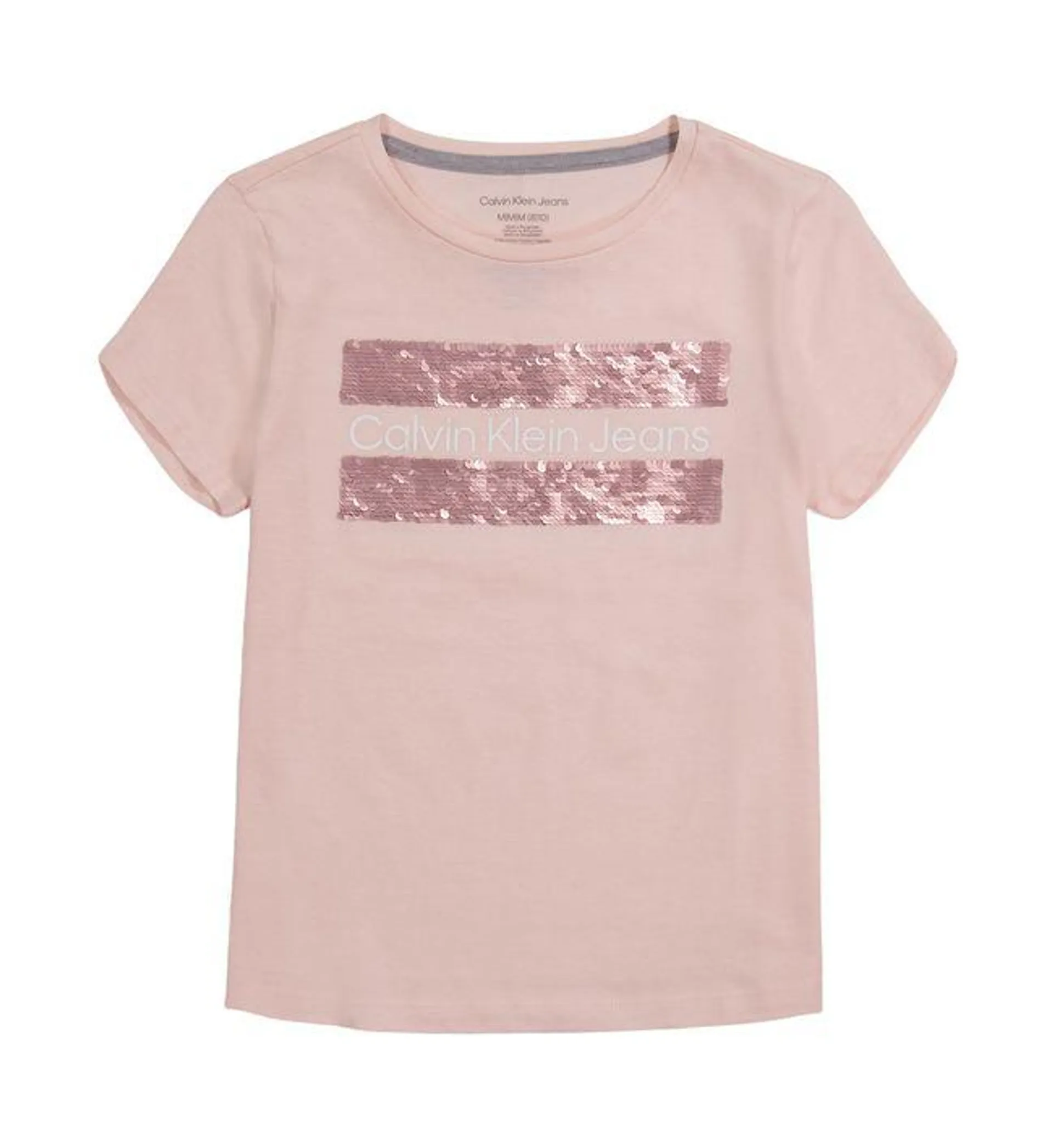 Camiseta Manga Corta Niña Rosado Calvin Klein