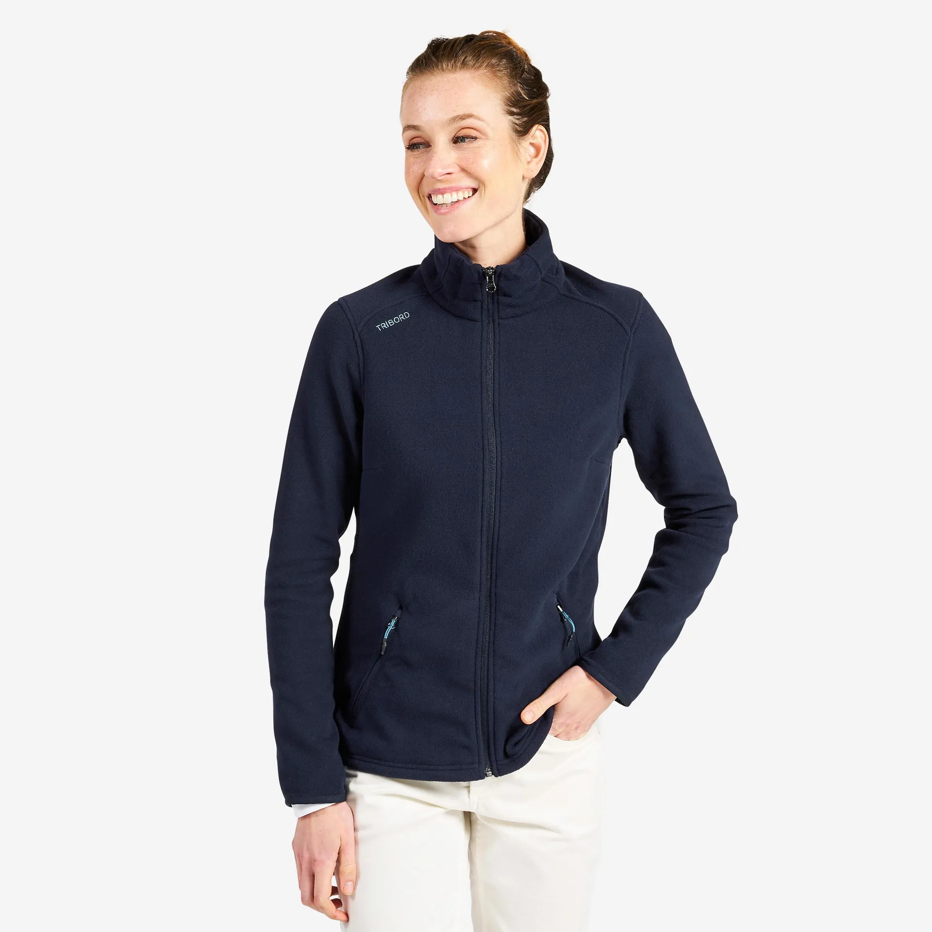 Chaqueta polar ecodiseñada para mujer Tribord Sailing 100 M azul oscuro