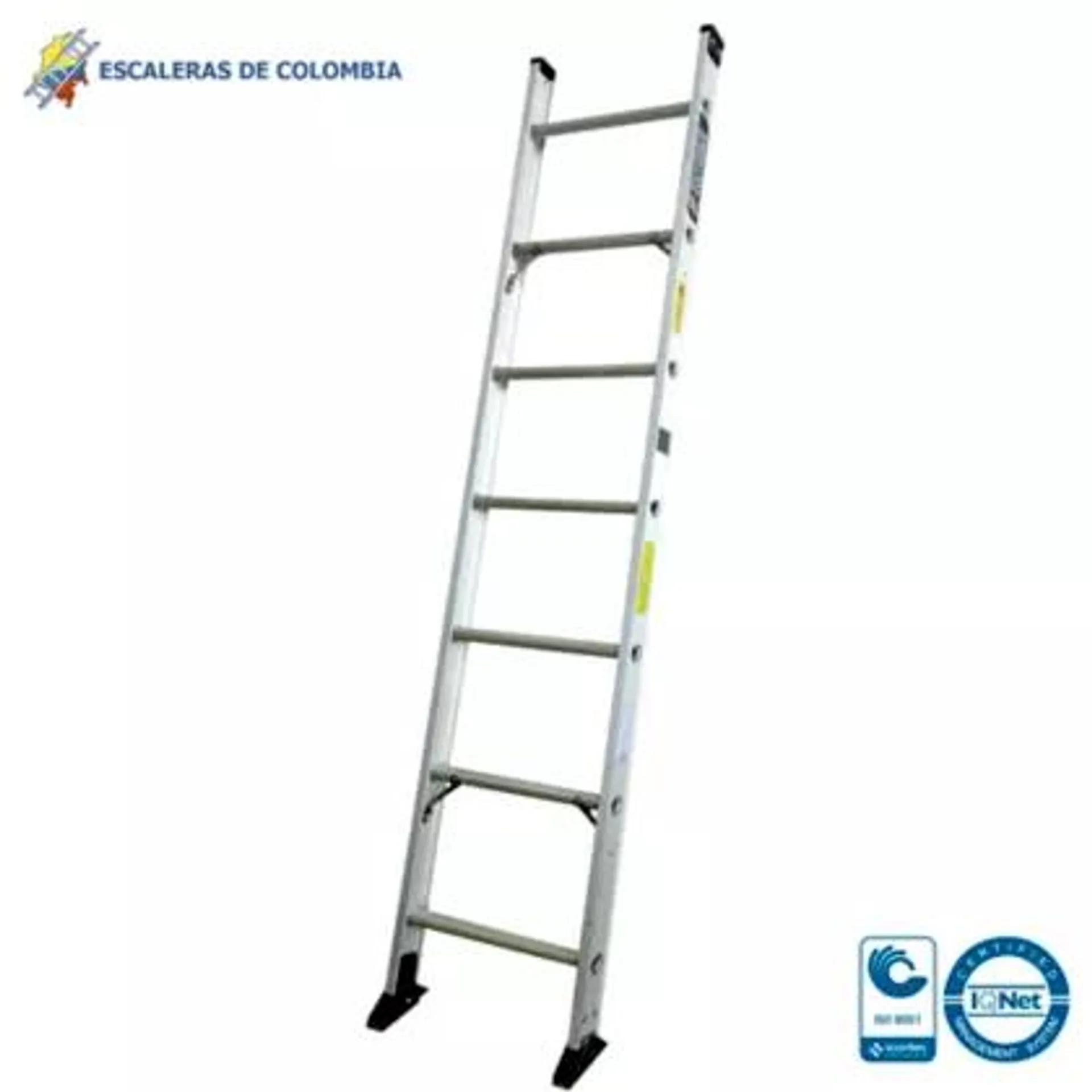 Escalera Certificada Tipo Sencilla Aluminio De 7 Pasos / 2,10 M 136 Kg T1A