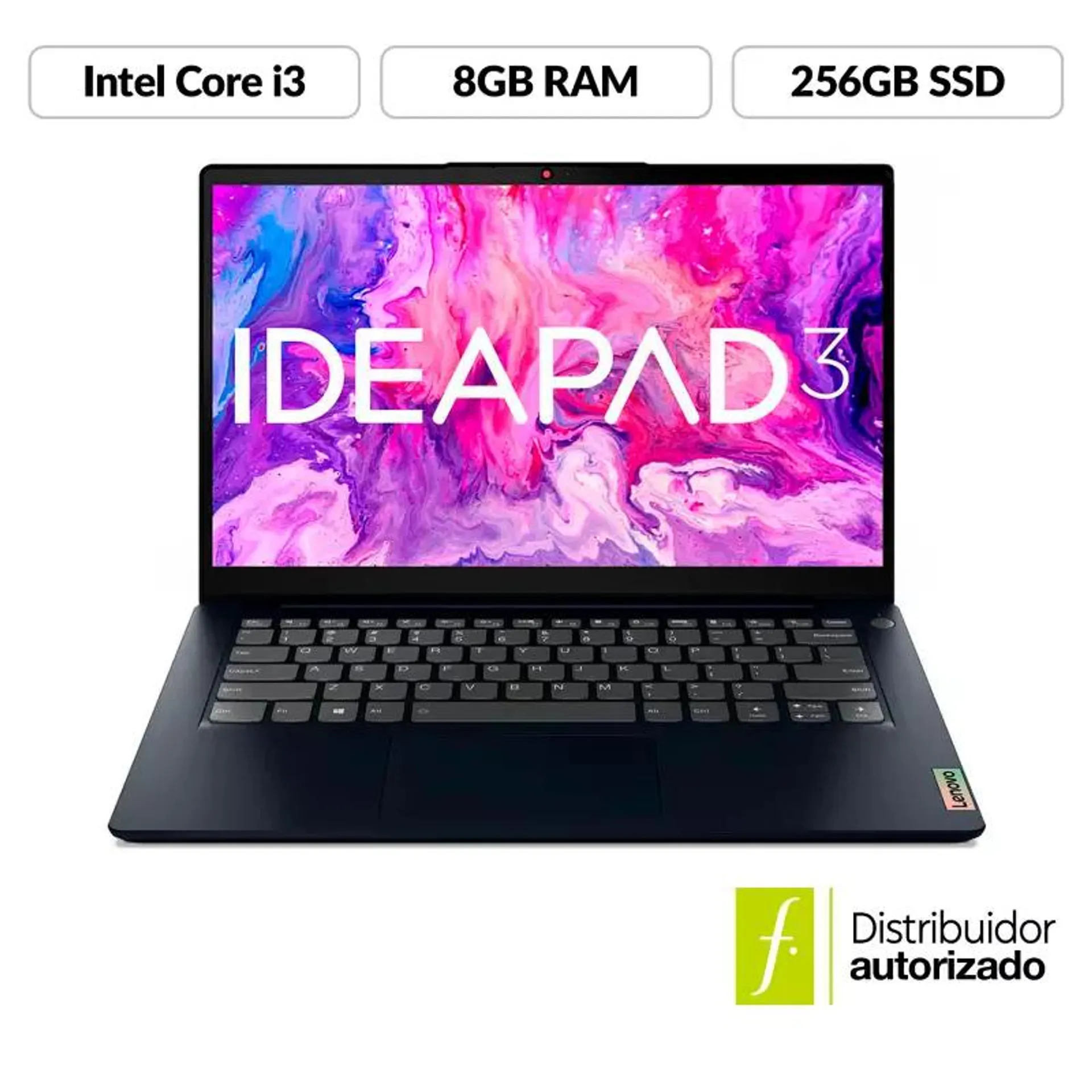 Portátil Lenovo IdeaPad 3 | Intel Core i3 | 8GB de RAM | 256GB SSD de Almacenamiento | Windows 11 | Pantalla de 14 pulgadas | IP 3 | Computador Portátil