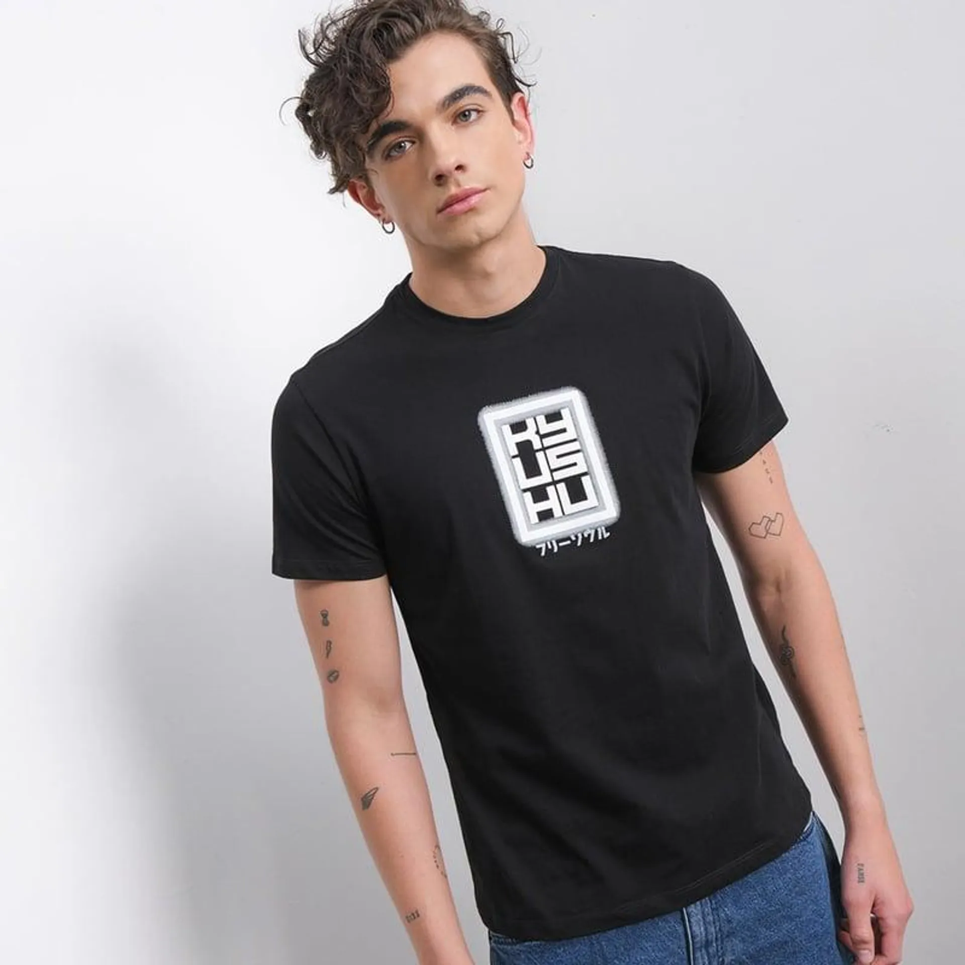 Camiseta para Hombre Manga corta con Estampado Slim Denimlab