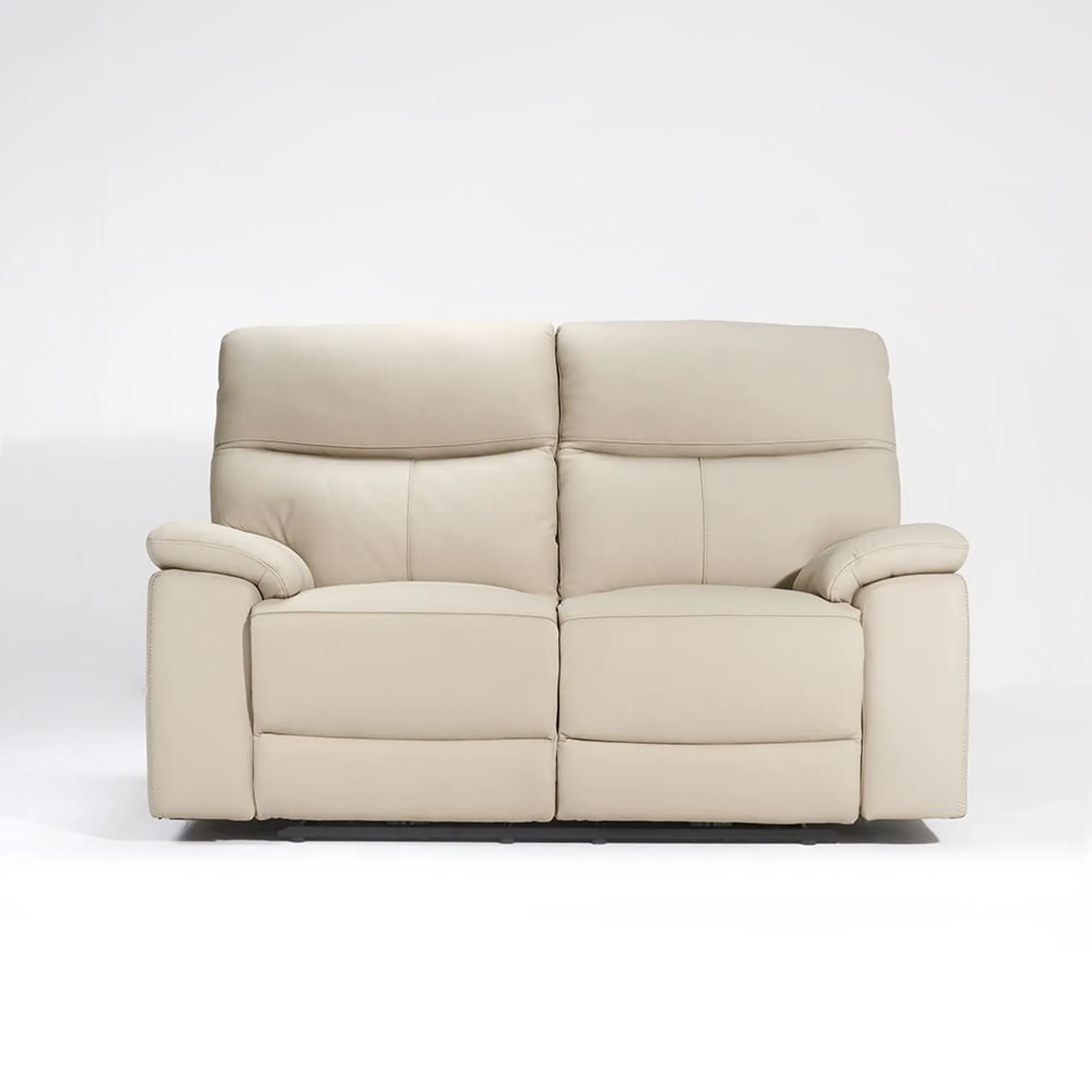 Sofá Percy 2 Puestos Reclinable Electrico Cuero+Pvc Beige