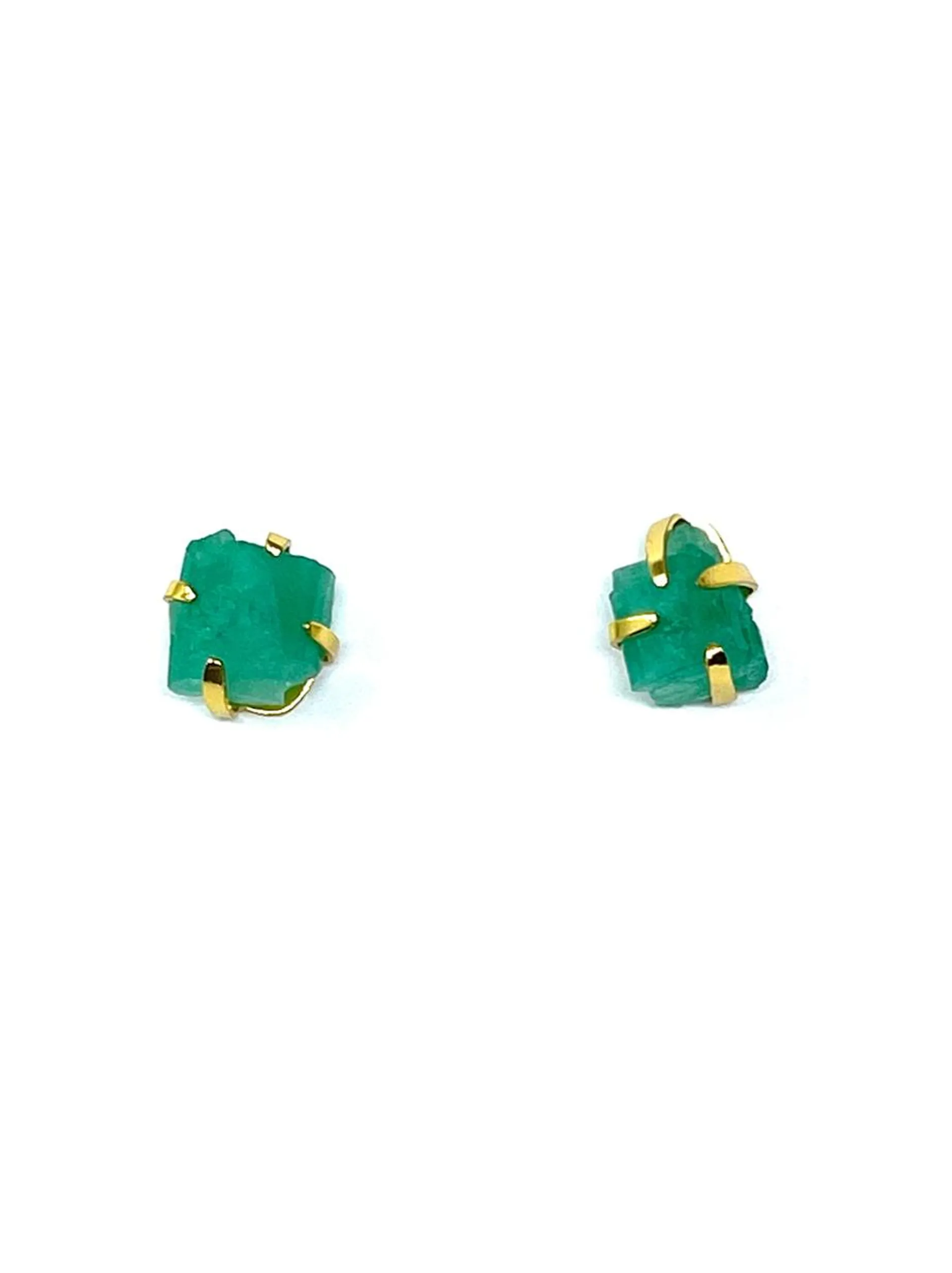 Aretes Topo esmeralda en bruto