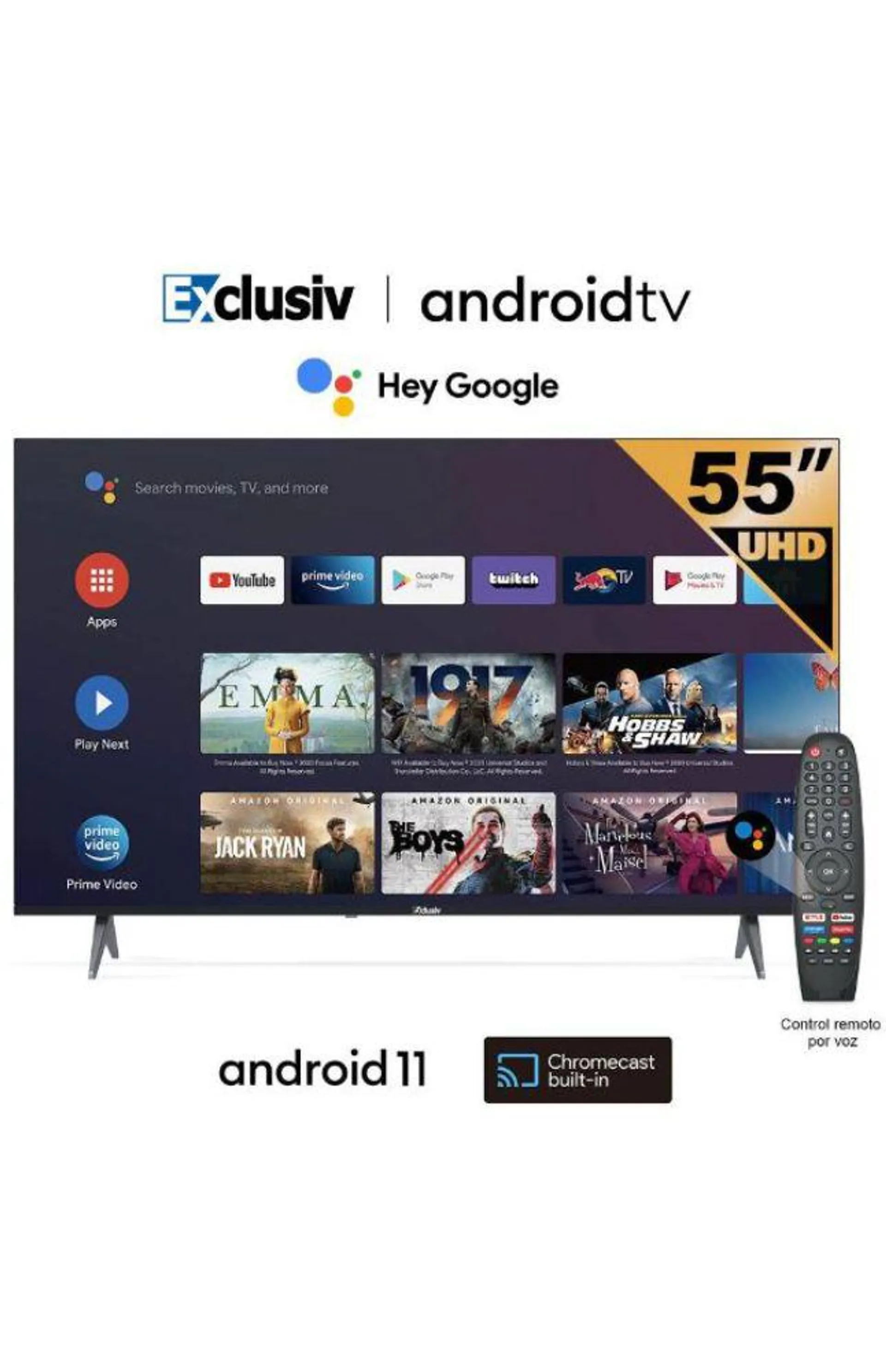 TV Exclusiv LED 55" 4K Ultra HD Smart Android 11