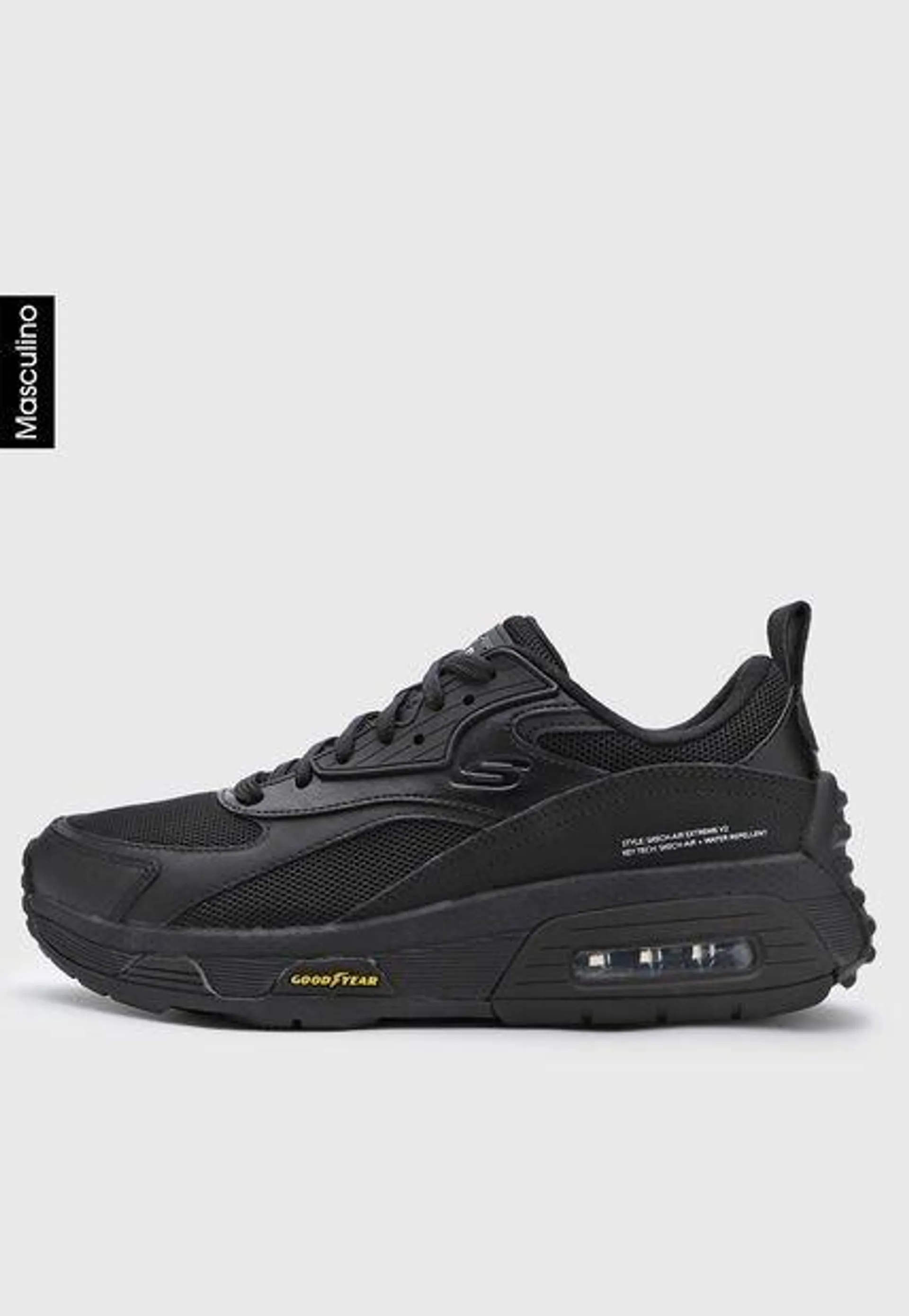 Tenis Lifestyle Negro-Gris-Amarillo Skechers Skech-Air Extreme V.2