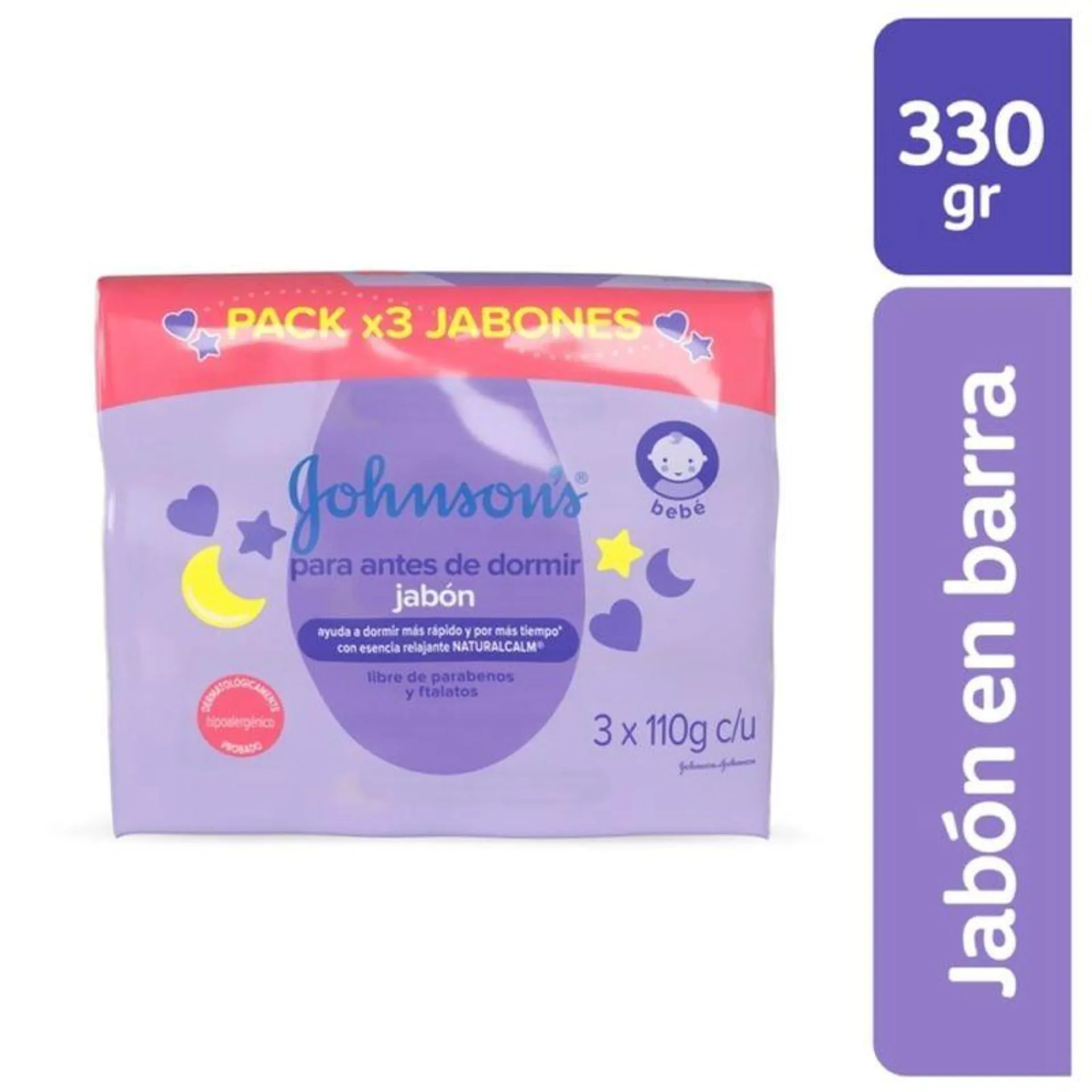 Jabon Barra Johnson Baby Antes De Dormir X 110 Gr X 3 Und P.esp