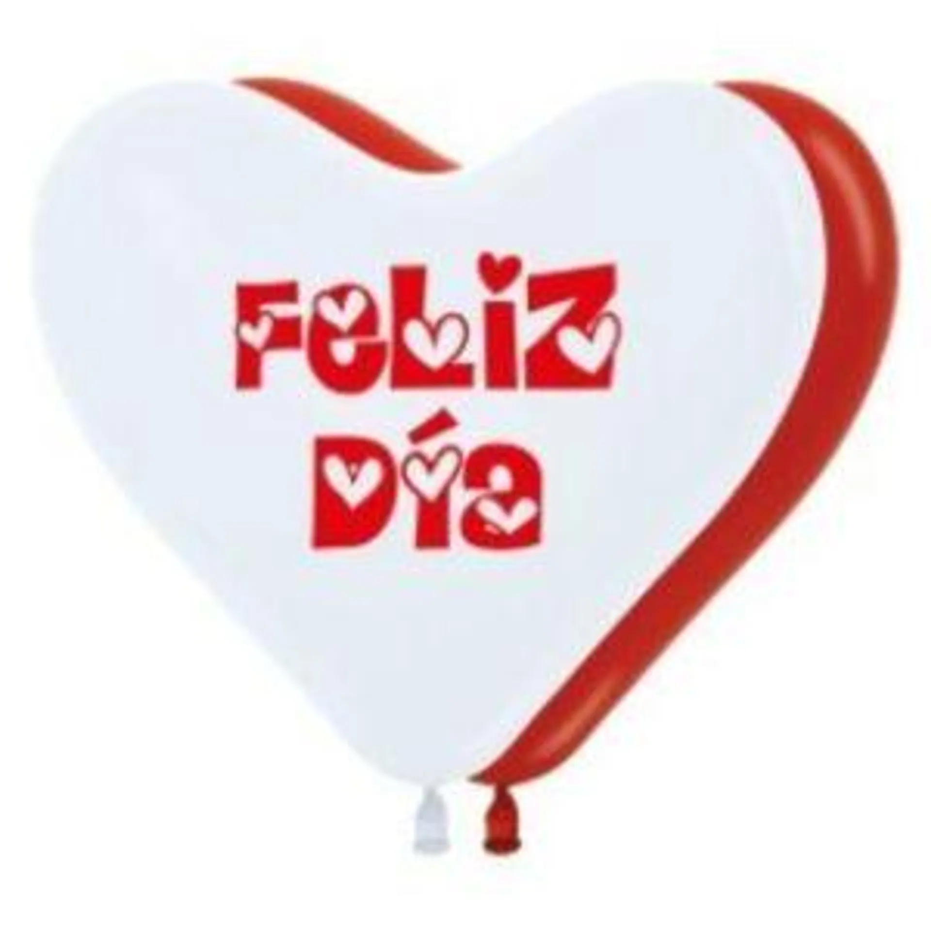 GlOBO CORAZON ROJO BLANCO FELIZ DIA SEMPERTEX