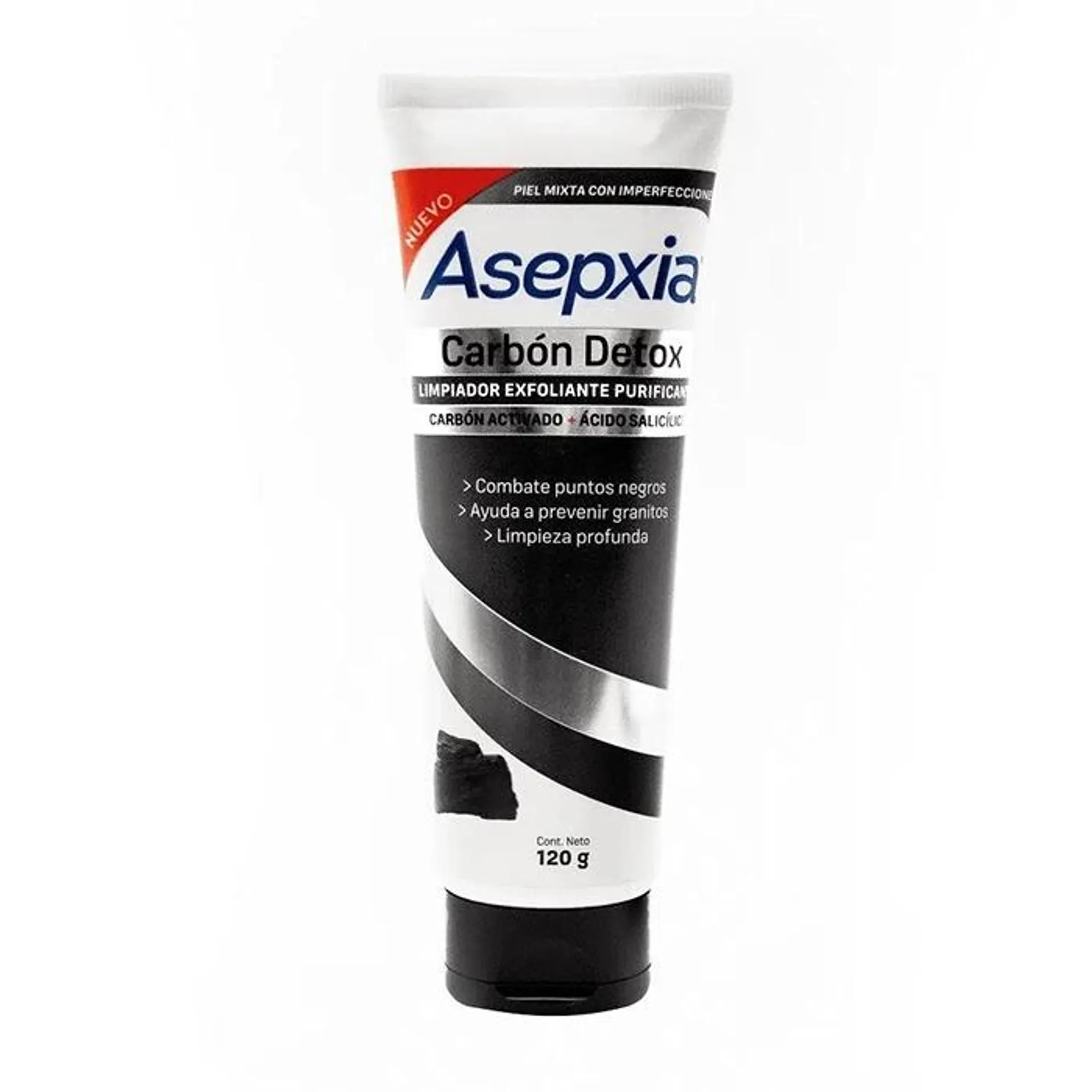 Asepxia Limpiador Facial Exfoliante Antiacne Carbon 120G