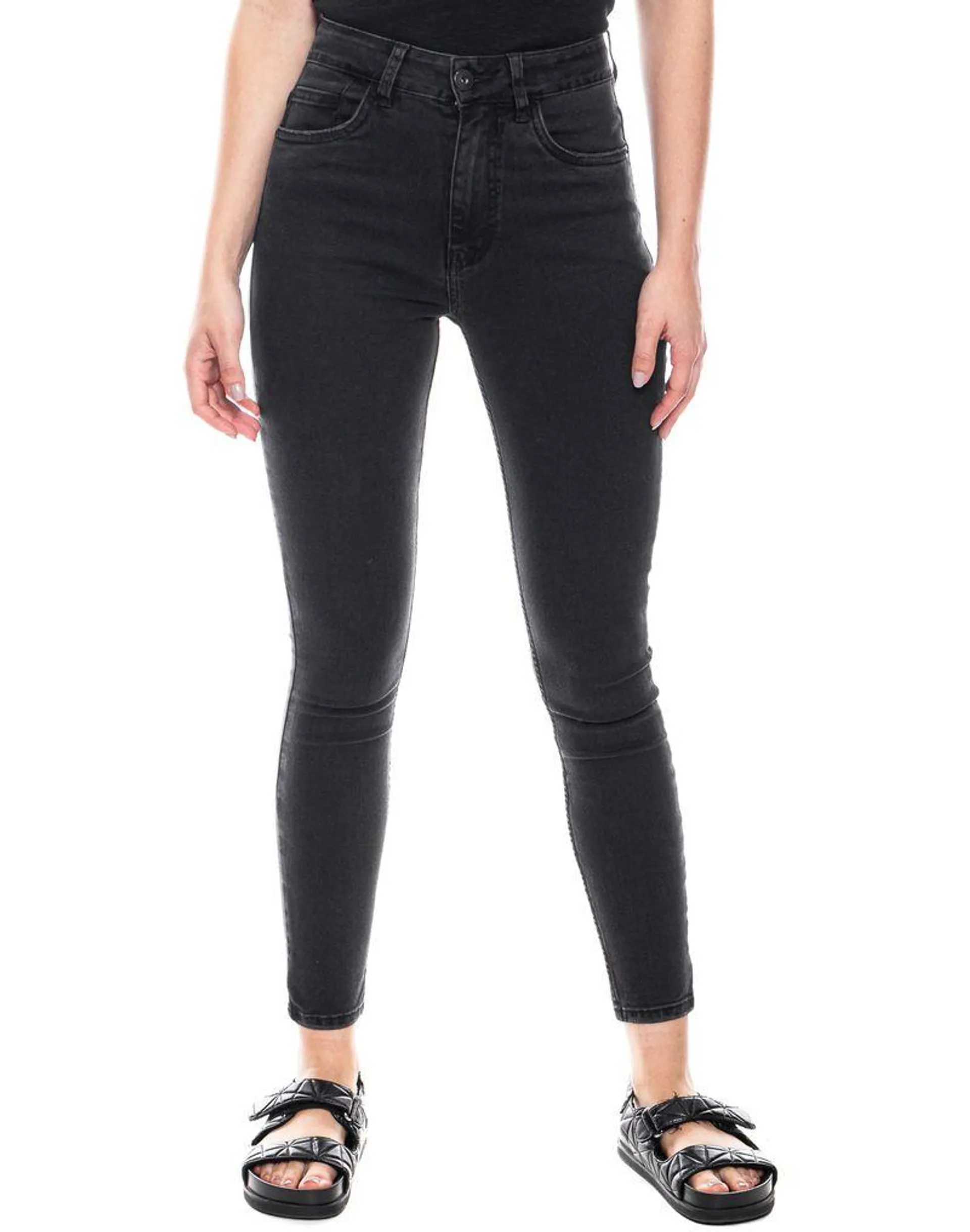 Black Denim High Waist Skinny Jeans