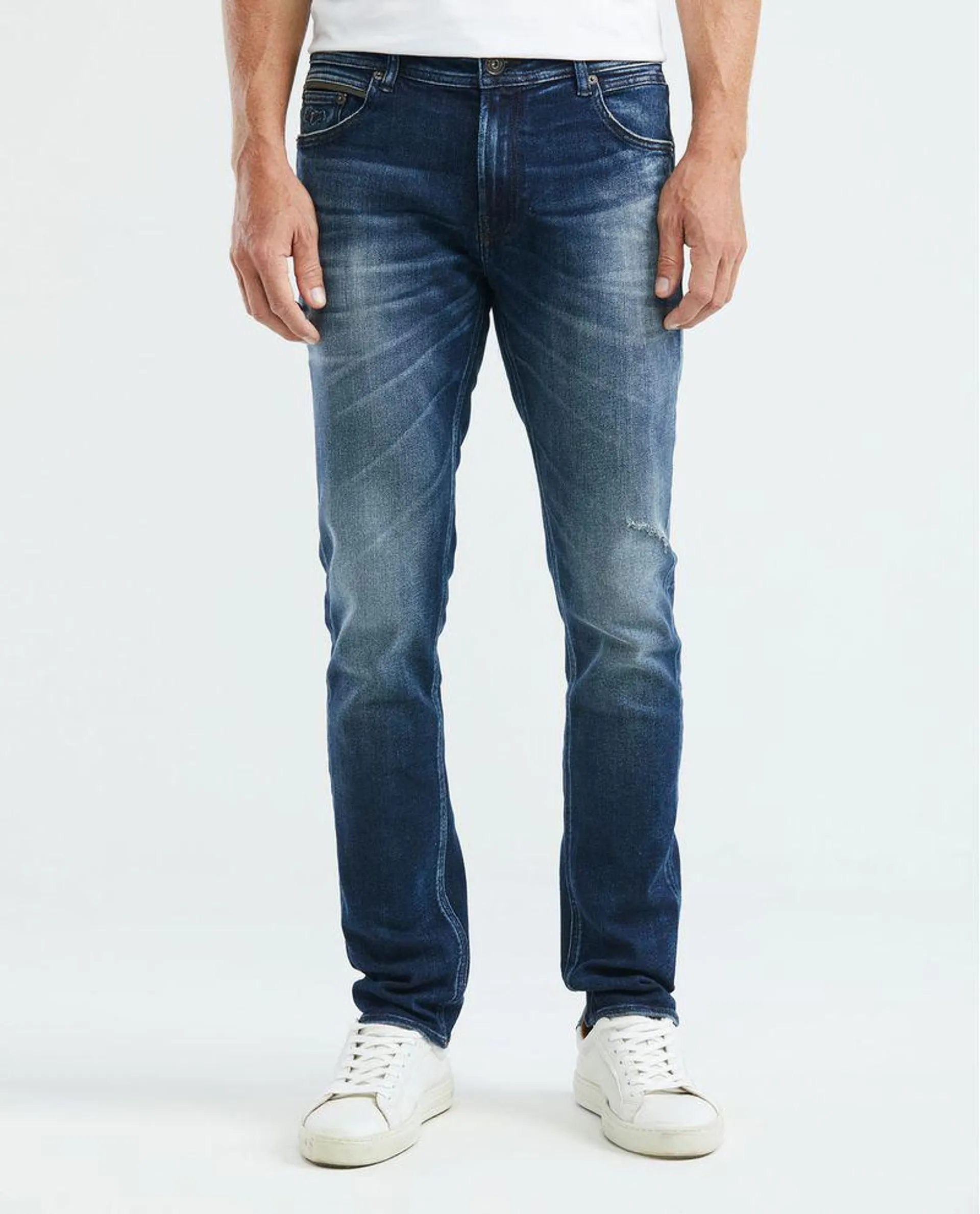 Jean de Hombre Straight Fit, Morrison, Bota Slim - Azul Oscuro