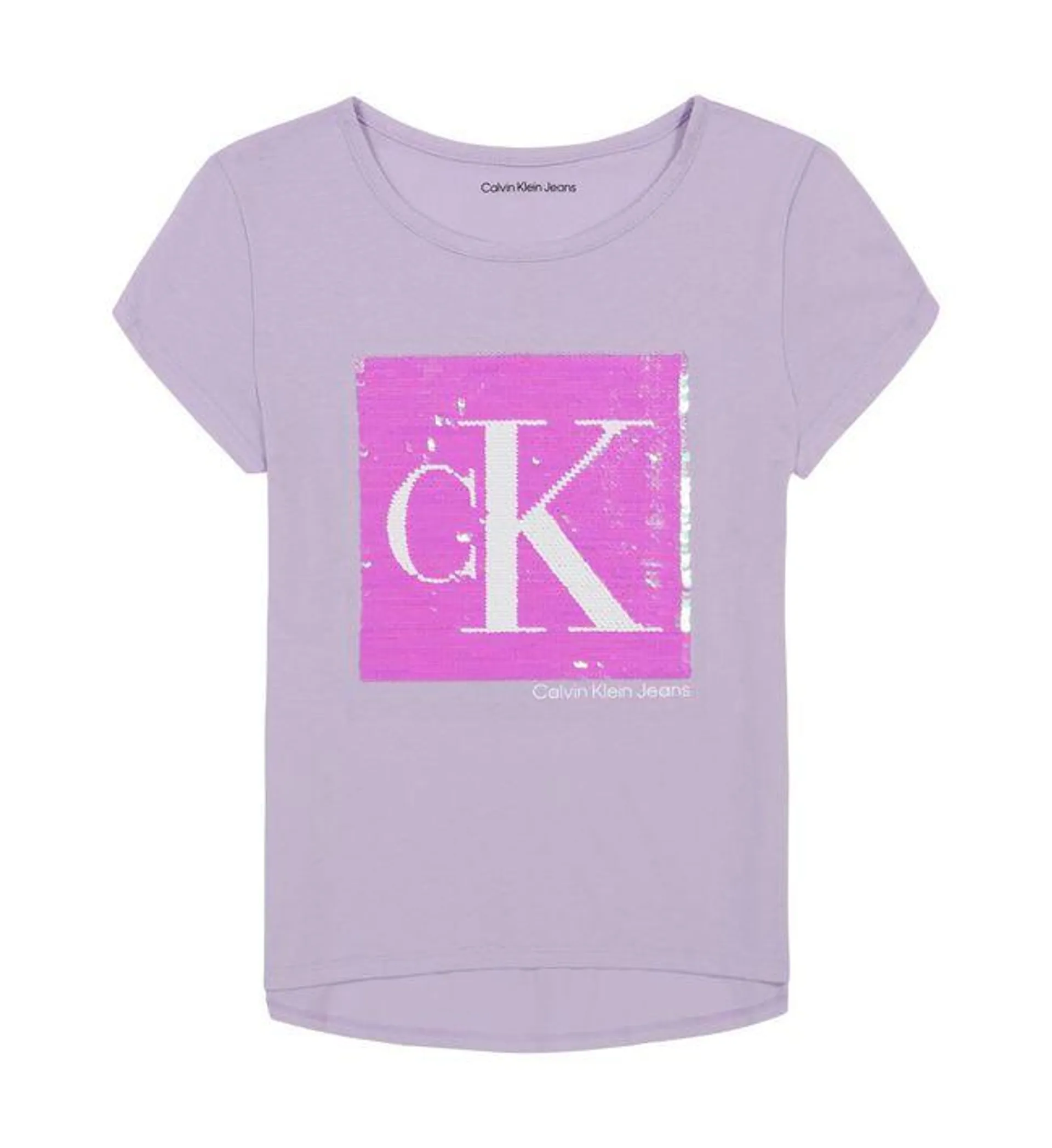 Camiseta Morado Con Logotipo De Lentejuelas Para Niña