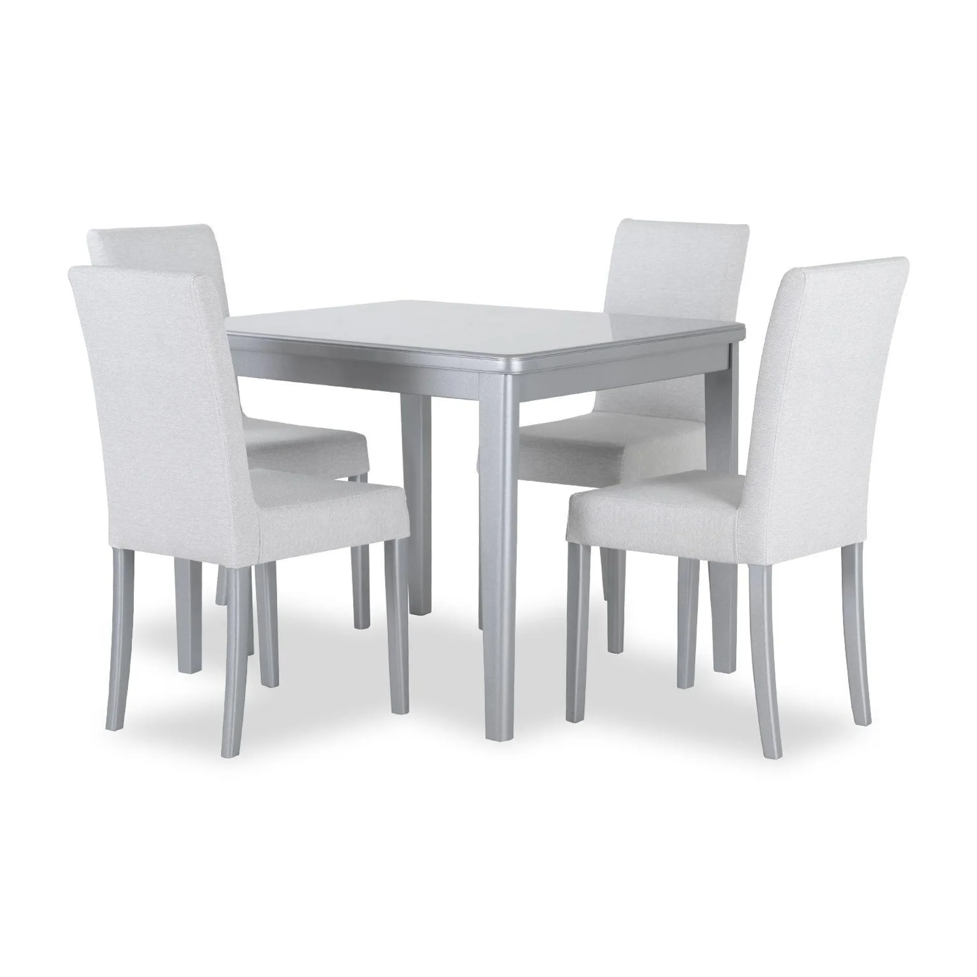 Comedor 4 Puestos Line Eurolino Gaira Plata 4 Sillas