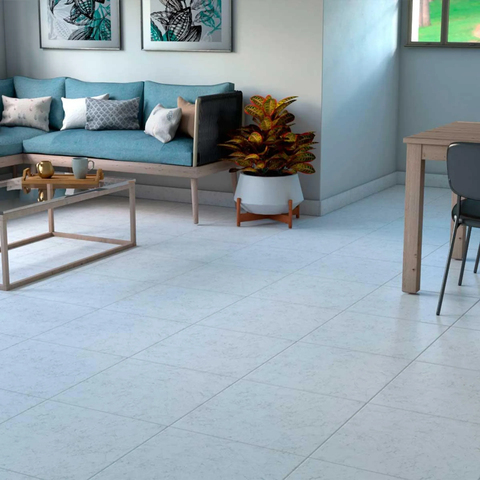 Piso Ceramico Malandi Blanco 50X50 Para Interiores