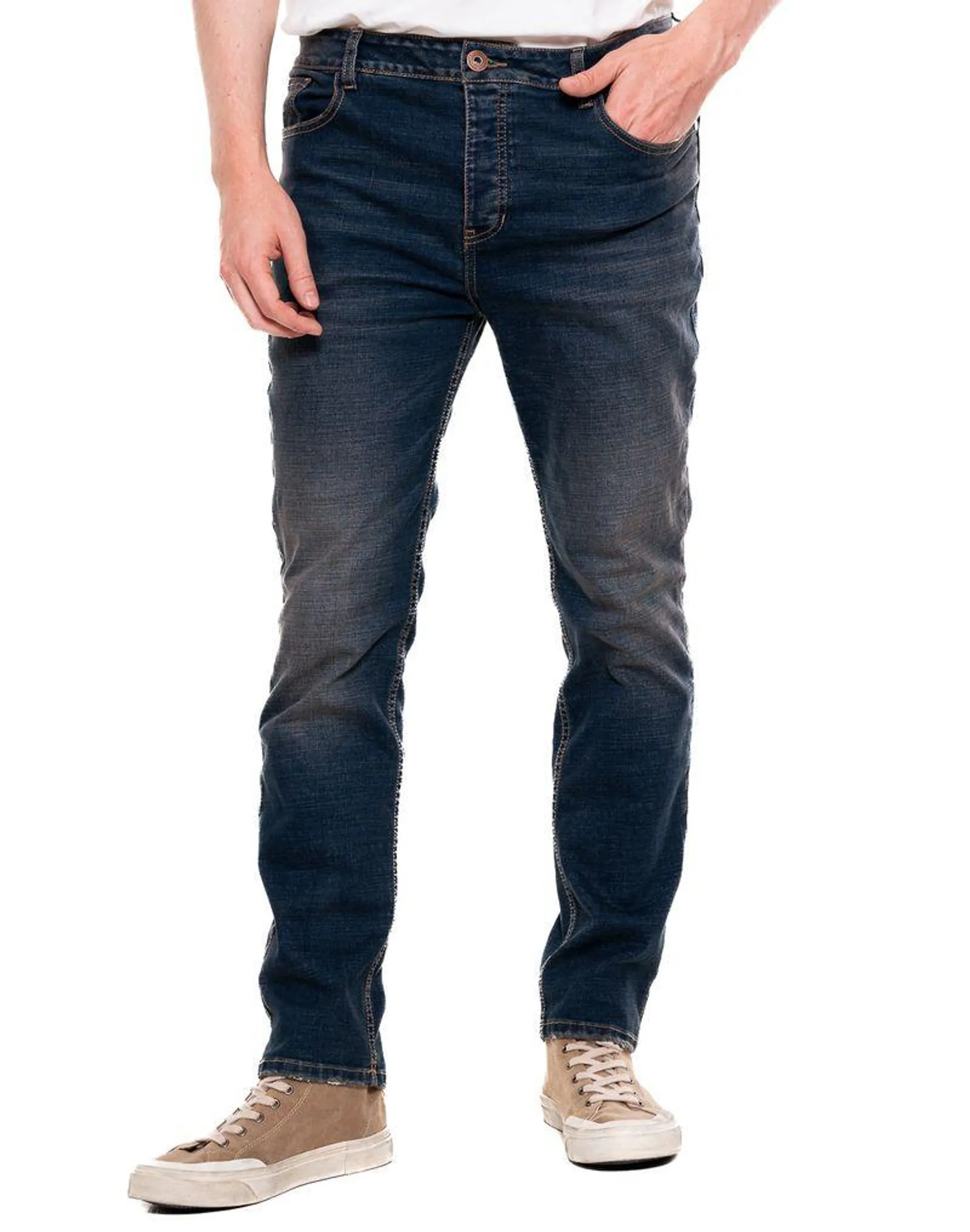 Slim Fit Jeans Tono Oscuro Con Dirty Eco Recycle