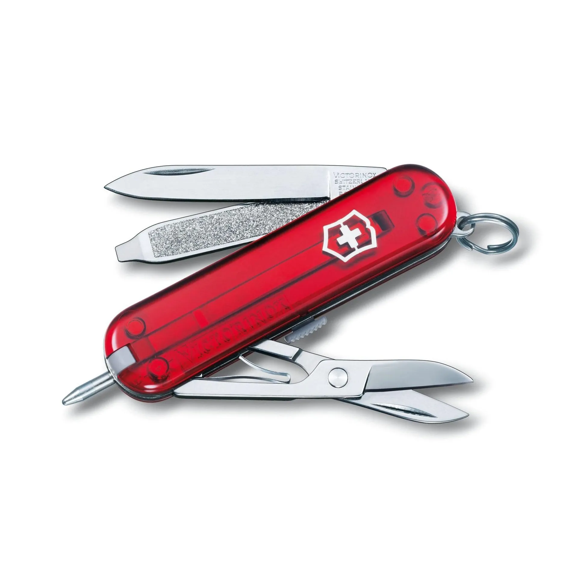 NAVAJA VICTORINOX SIGNATURE, ROJO TRANSPARENTE 0.6225.T