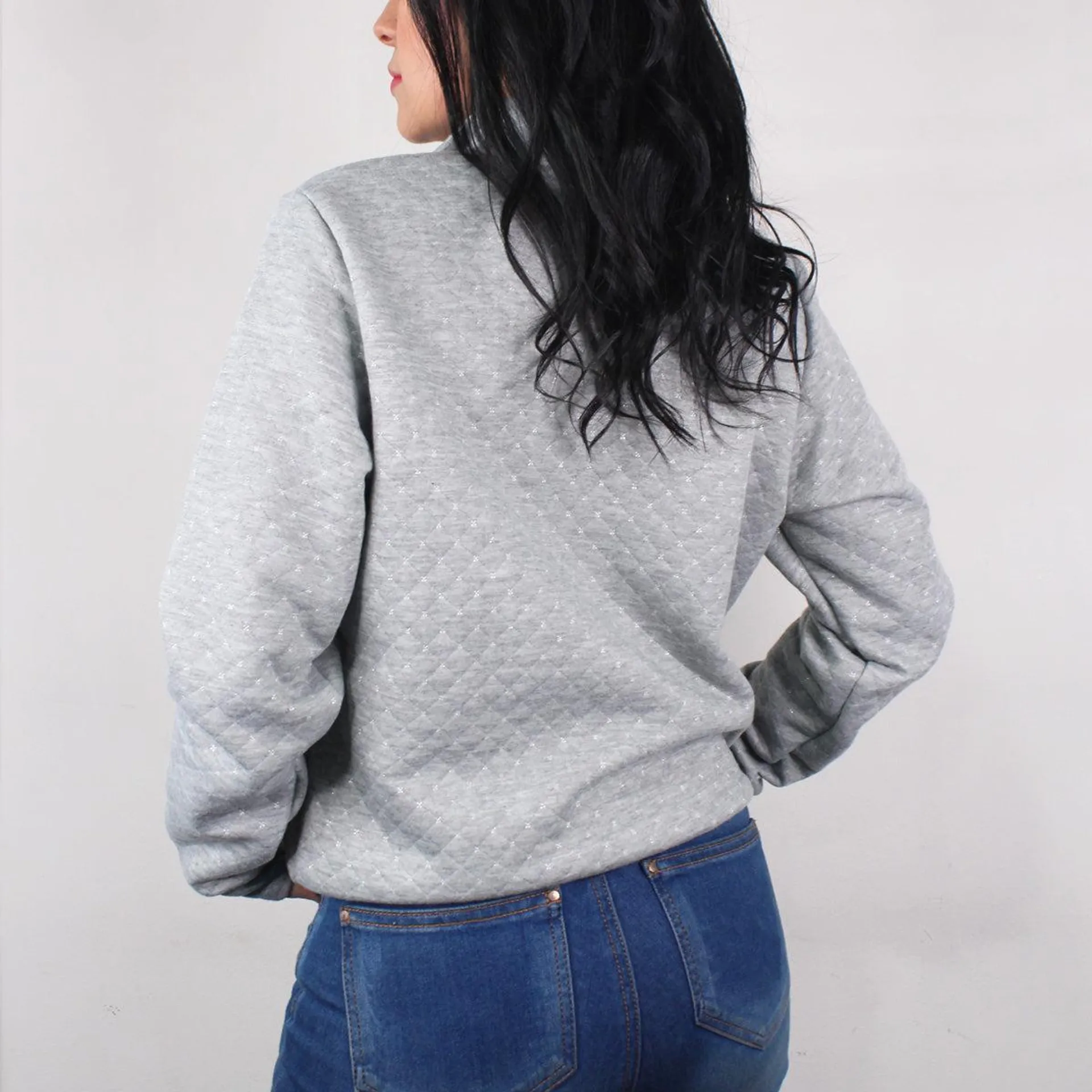 Saco cuello alto para mujer Lec Lee - Gris