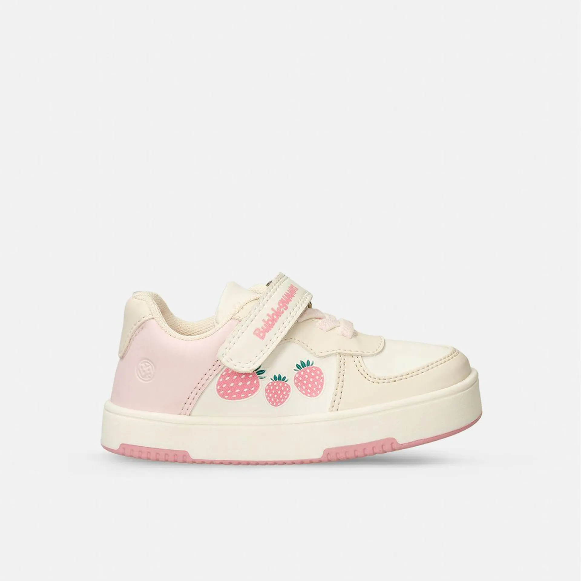 Tenis Casuales Beige-Rosado Bubblegummers Soleada Niña