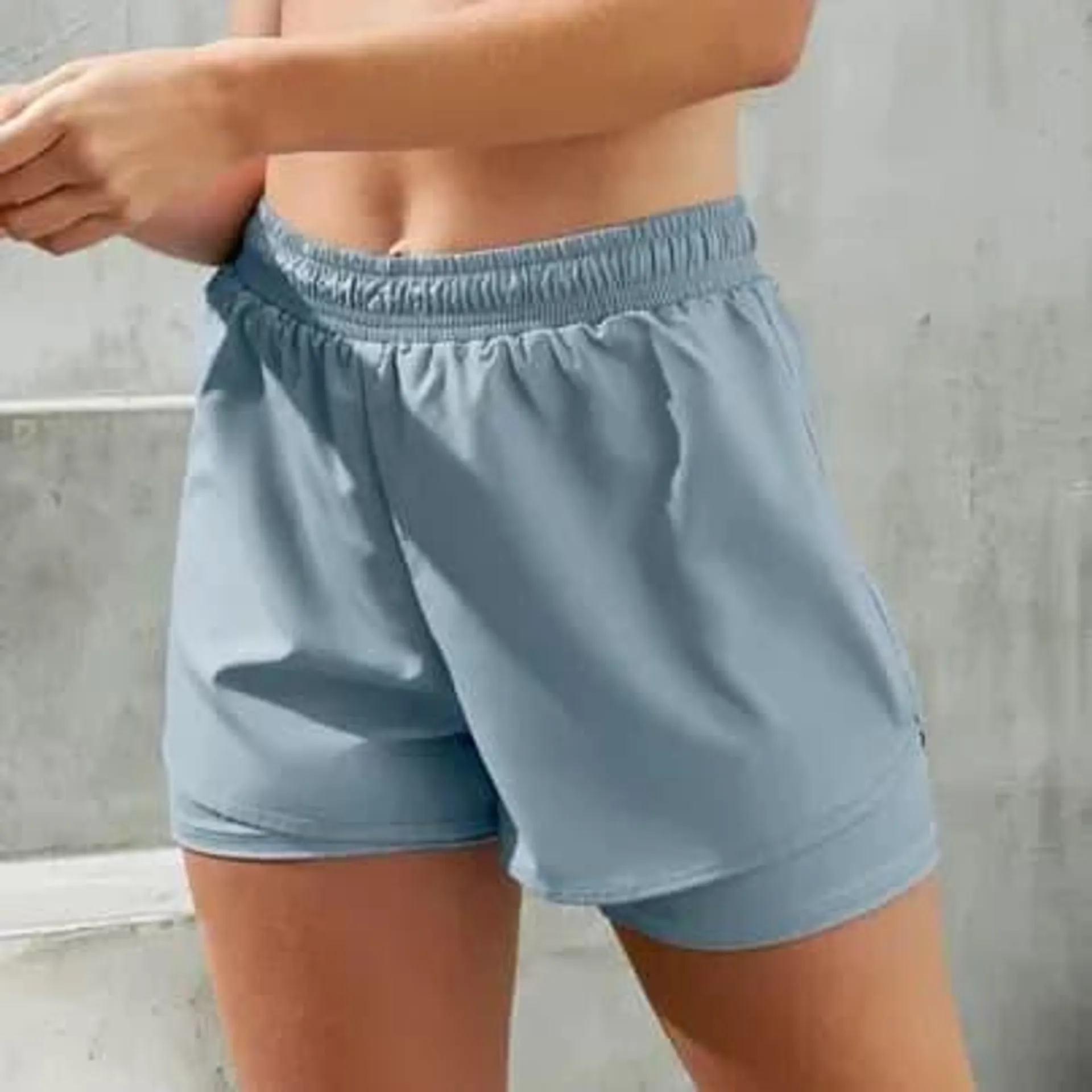 Muba Short deportivo con lycra interna gris XXL